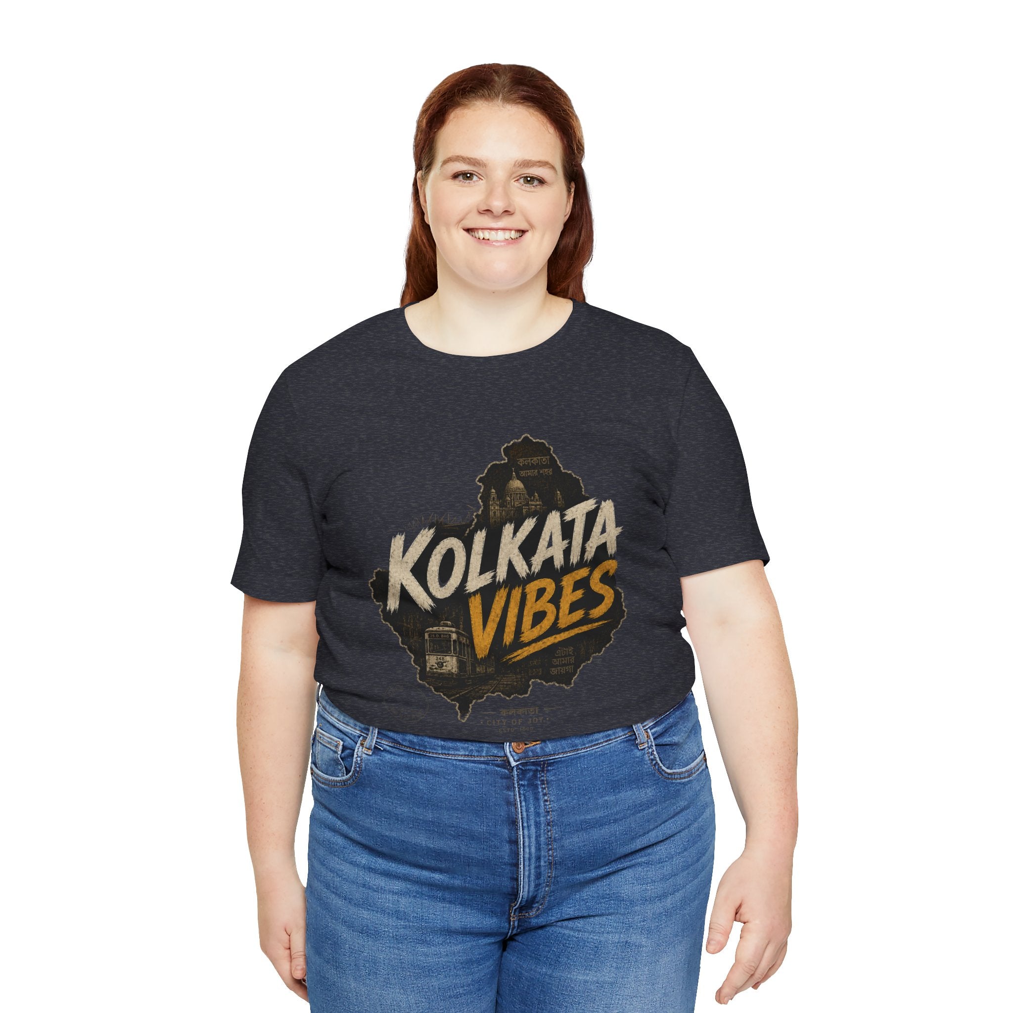 Kolkata Vibes T-Shirt Indian City Skyline Tee Vintage Tram Design Kolkata Shirt West Bengal Pride Unisex Gift