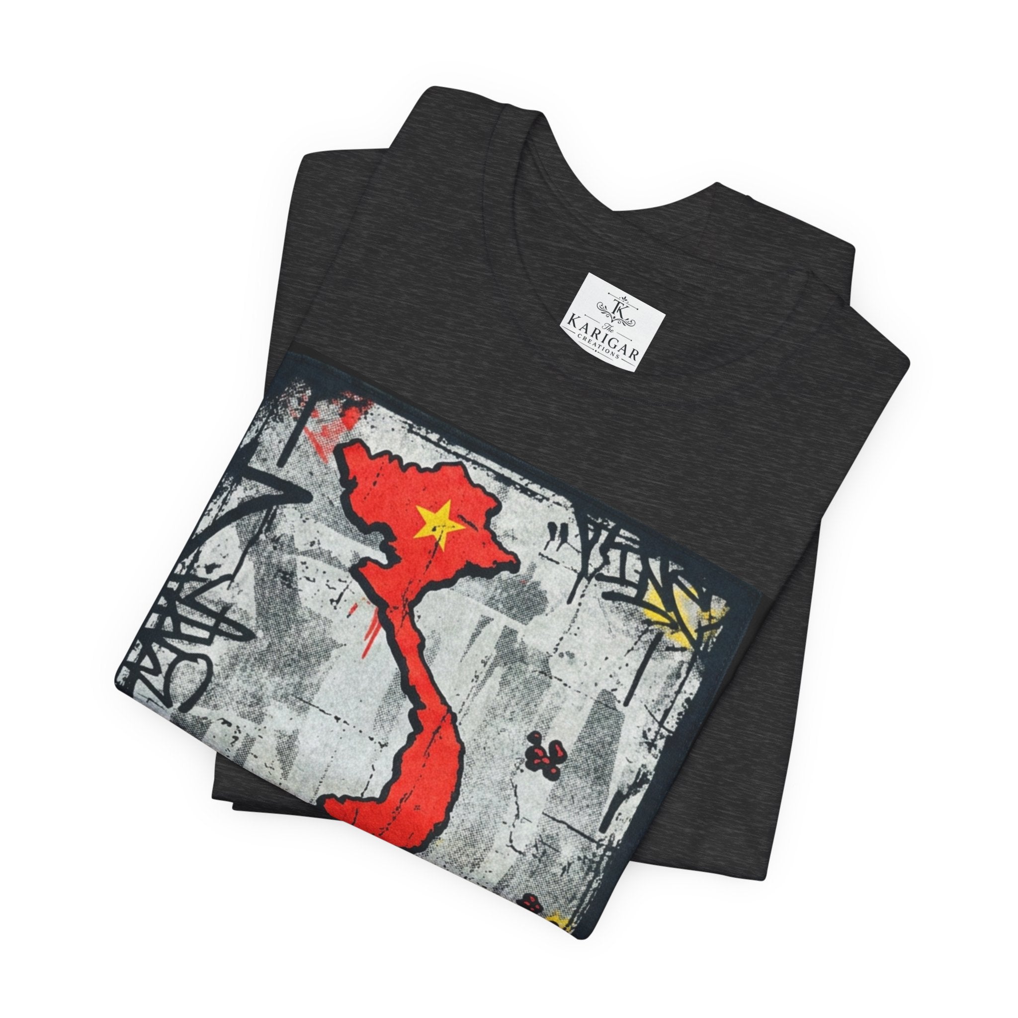 Xin Chao Vietnam T-Shirt Vietnam Map Graffiti Design Asian Travel Tee Vietnam Shirt Streetwear Graphic Unisex Gift