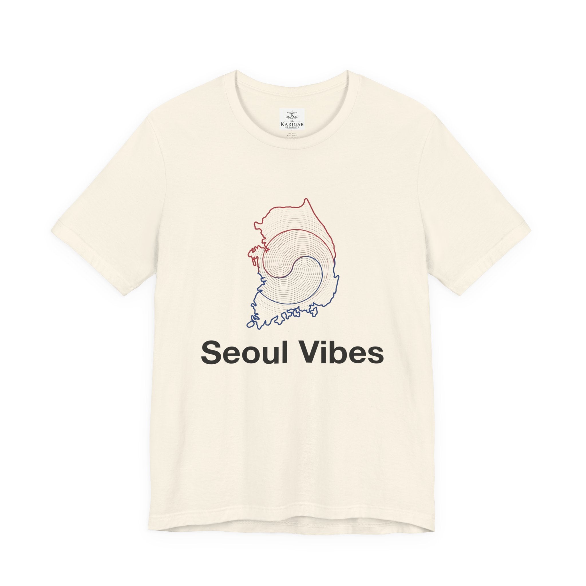 Seoul Vibes T-Shirt – Korea Map Graphic Tee, Minimalist Hangul Aesthetic Shirt, Korean Streetwear Unisex Graphic Tee