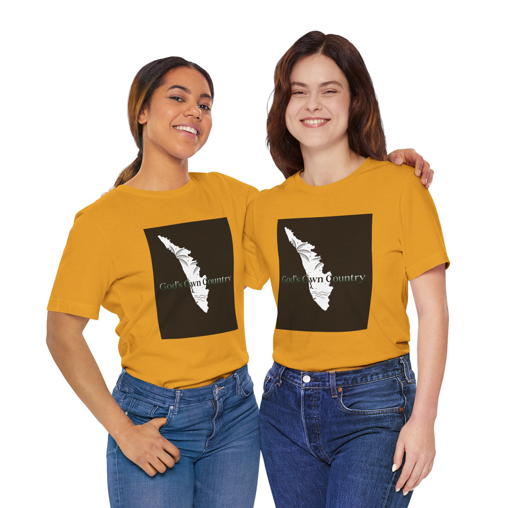 Gods Own Country T-Shirt Kerala Map Graphic Tee Kerala Outline Shirt India Travel Souvenir Unisex Gift