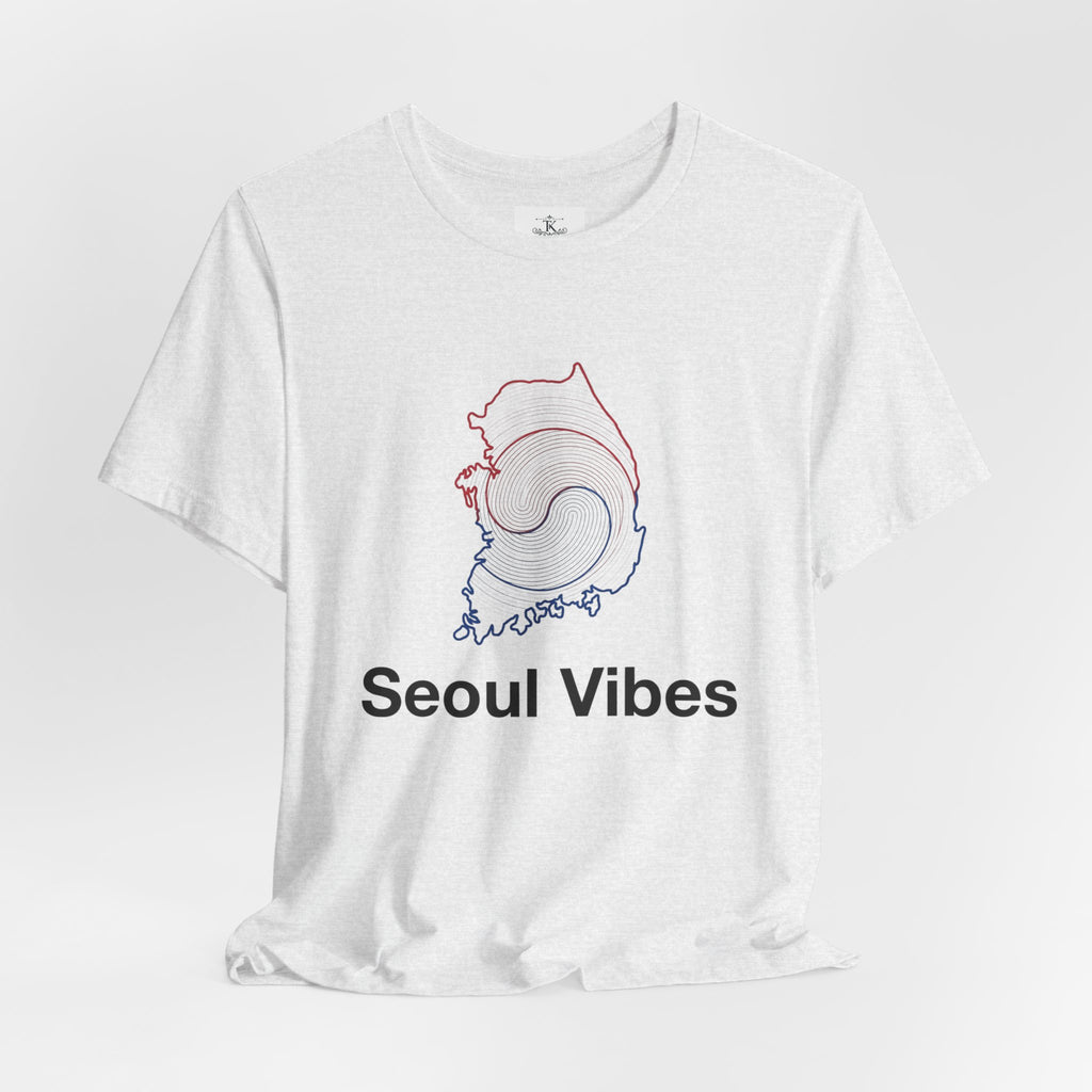 Seoul Vibes T-Shirt – Korea Map Graphic Tee, Minimalist Hangul Aesthetic Shirt, Korean Streetwear Unisex Graphic Tee