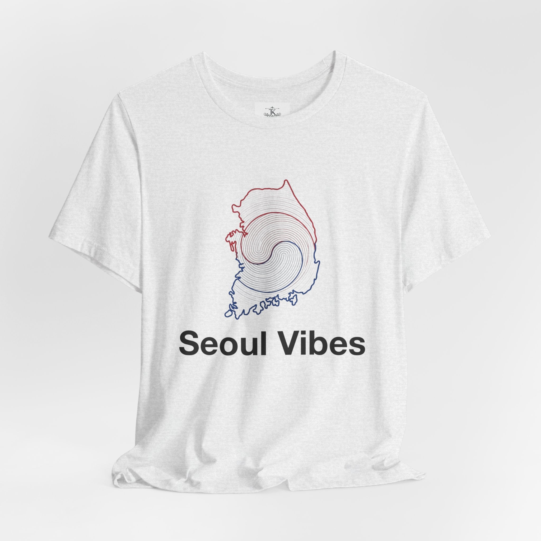 Seoul Vibes T-Shirt – Korea Map Graphic Tee, Minimalist Hangul Aesthetic Shirt, Korean Streetwear Unisex Graphic Tee