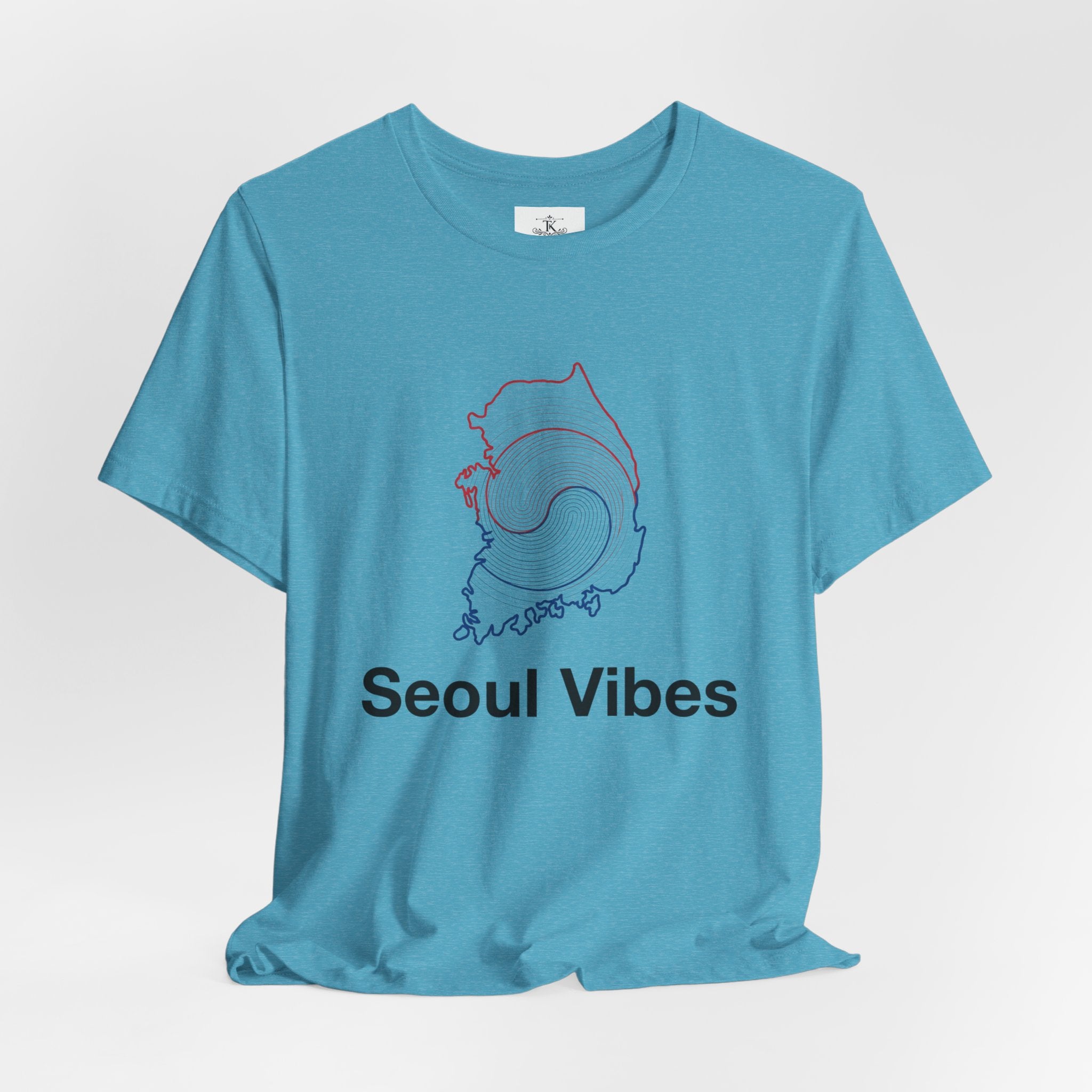 Seoul Vibes T-Shirt – Korea Map Graphic Tee, Minimalist Hangul Aesthetic Shirt, Korean Streetwear Unisex Graphic Tee