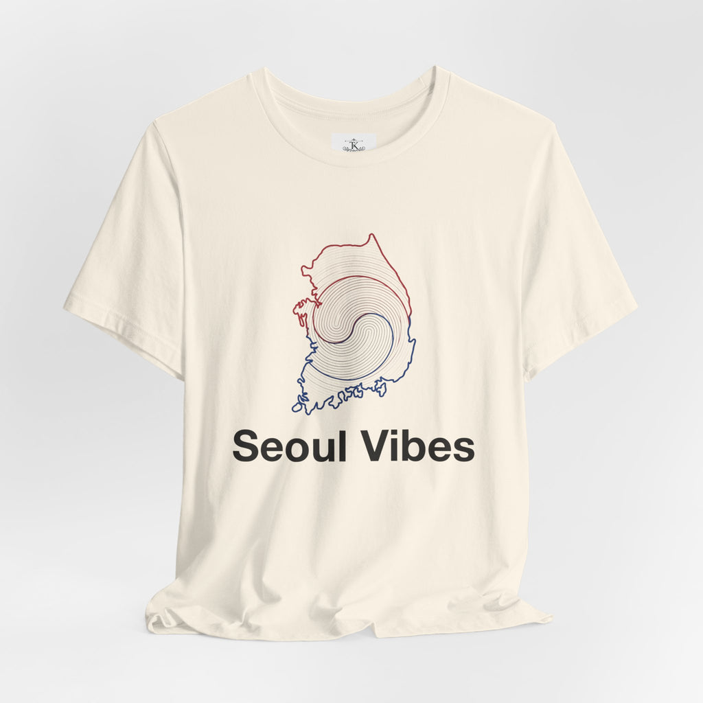 Seoul Vibes T-Shirt – Korea Map Graphic Tee, Minimalist Hangul Aesthetic Shirt, Korean Streetwear Unisex Graphic Tee