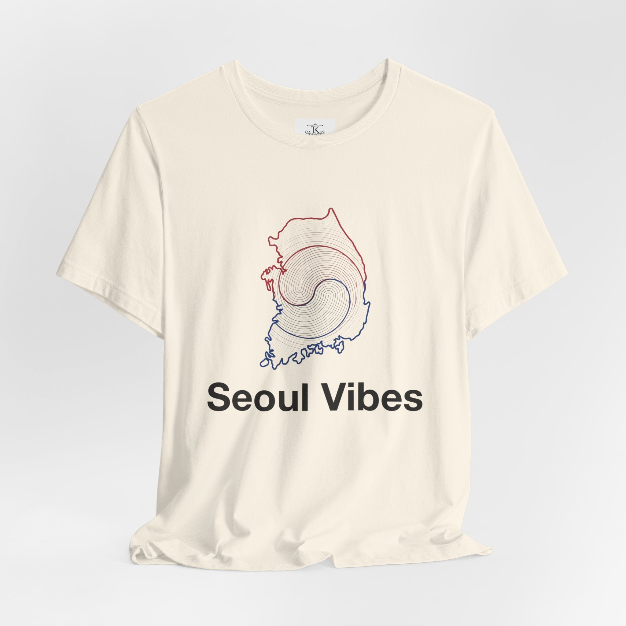Seoul Vibes T-Shirt – Korea Map Graphic Tee, Minimalist Hangul Aesthetic Shirt, Korean Streetwear Unisex Graphic Tee