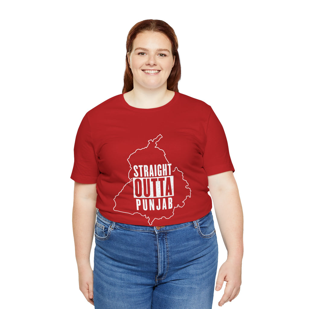 Straight Outta Punjab T-Shirt – Punjabi Pride Graphic Tee, Punjab Map Typography Shirt, Desi Streetwear Unisex Graphic Tee