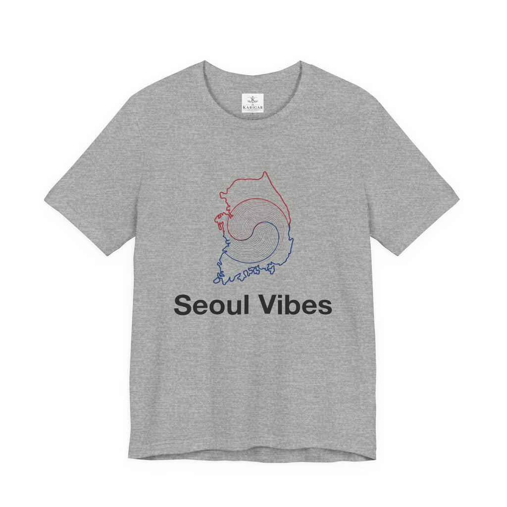 Seoul Vibes T-Shirt – Korea Map Graphic Tee, Minimalist Hangul Aesthetic Shirt, Korean Streetwear Unisex Graphic Tee
