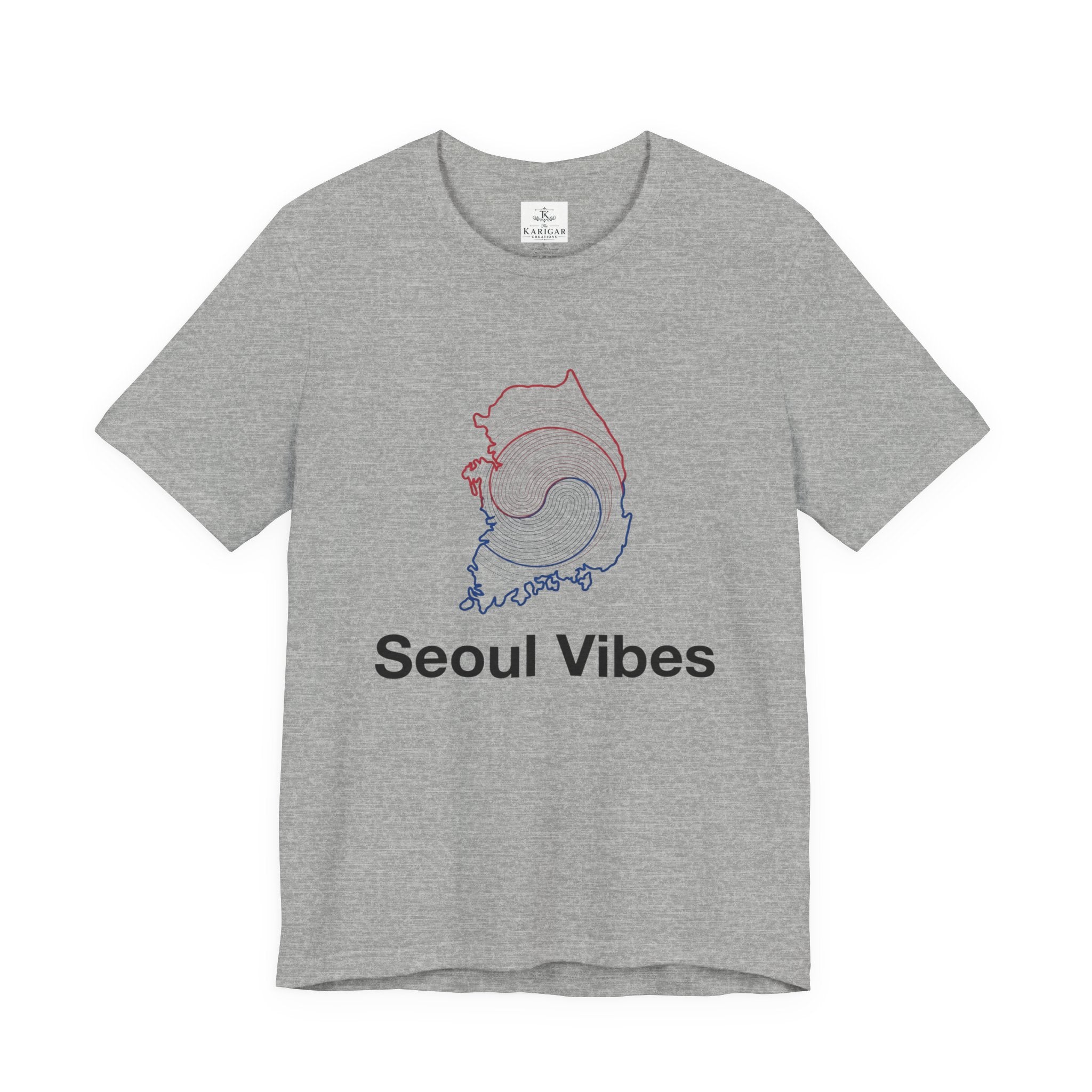 Seoul Vibes T-Shirt – Korea Map Graphic Tee, Minimalist Hangul Aesthetic Shirt, Korean Streetwear Unisex Graphic Tee