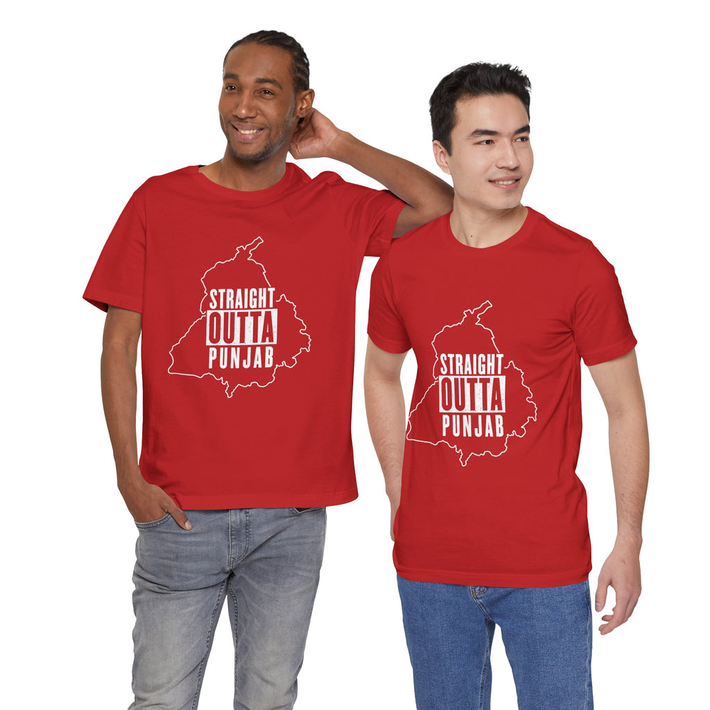 Straight Outta Punjab T-Shirt – Punjabi Pride Graphic Tee, Punjab Map Typography Shirt, Desi Streetwear Unisex Graphic Tee