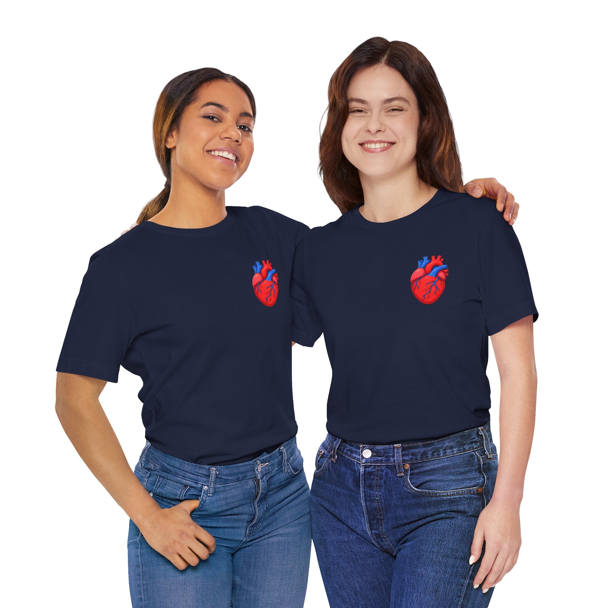 Anatomical Heart Chest Pocket T Shirt Red Blue Heart Tee Medical Heart Graphic Shirt
