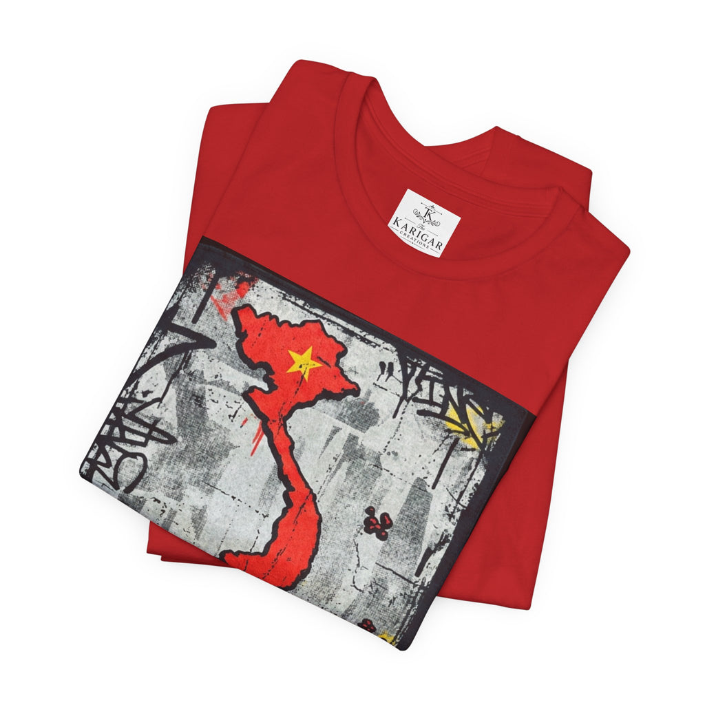 Xin Chao Vietnam T-Shirt Vietnam Map Graffiti Design Asian Travel Tee Vietnam Shirt Streetwear Graphic Unisex Gift