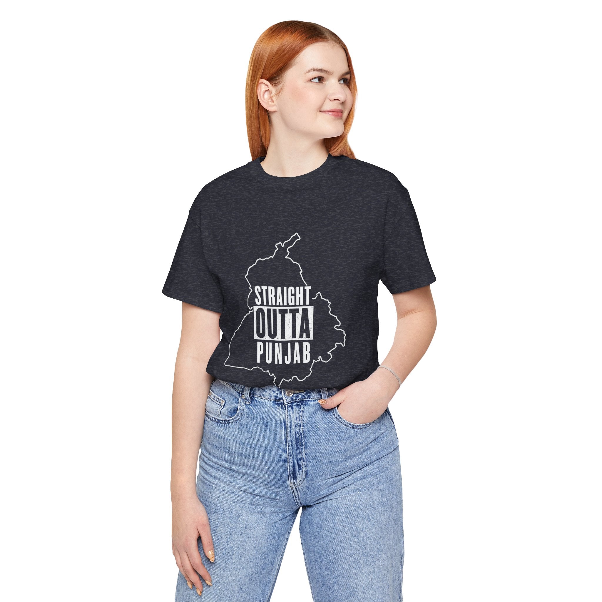 Straight Outta Punjab T-Shirt – Punjabi Pride Graphic Tee, Punjab Map Typography Shirt, Desi Streetwear Unisex Graphic Tee