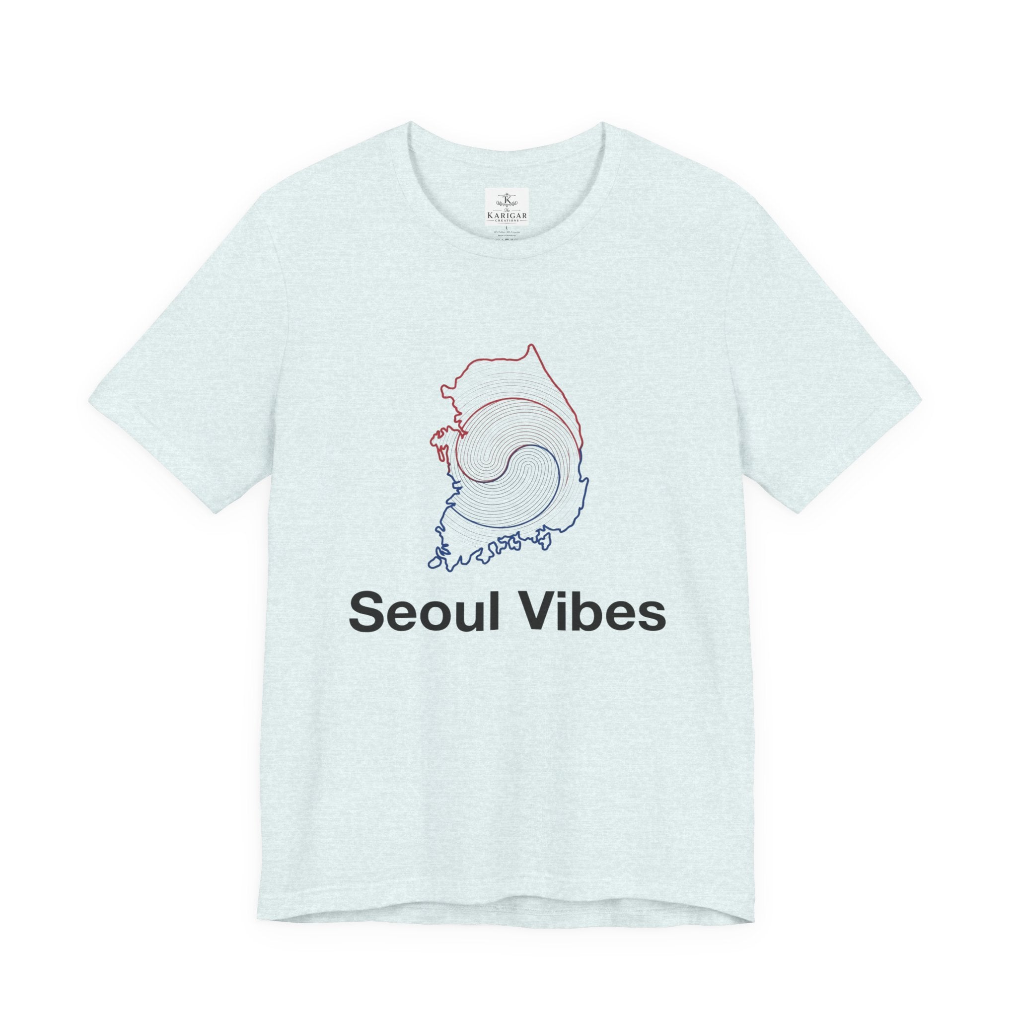 Seoul Vibes T-Shirt – Korea Map Graphic Tee, Minimalist Hangul Aesthetic Shirt, Korean Streetwear Unisex Graphic Tee