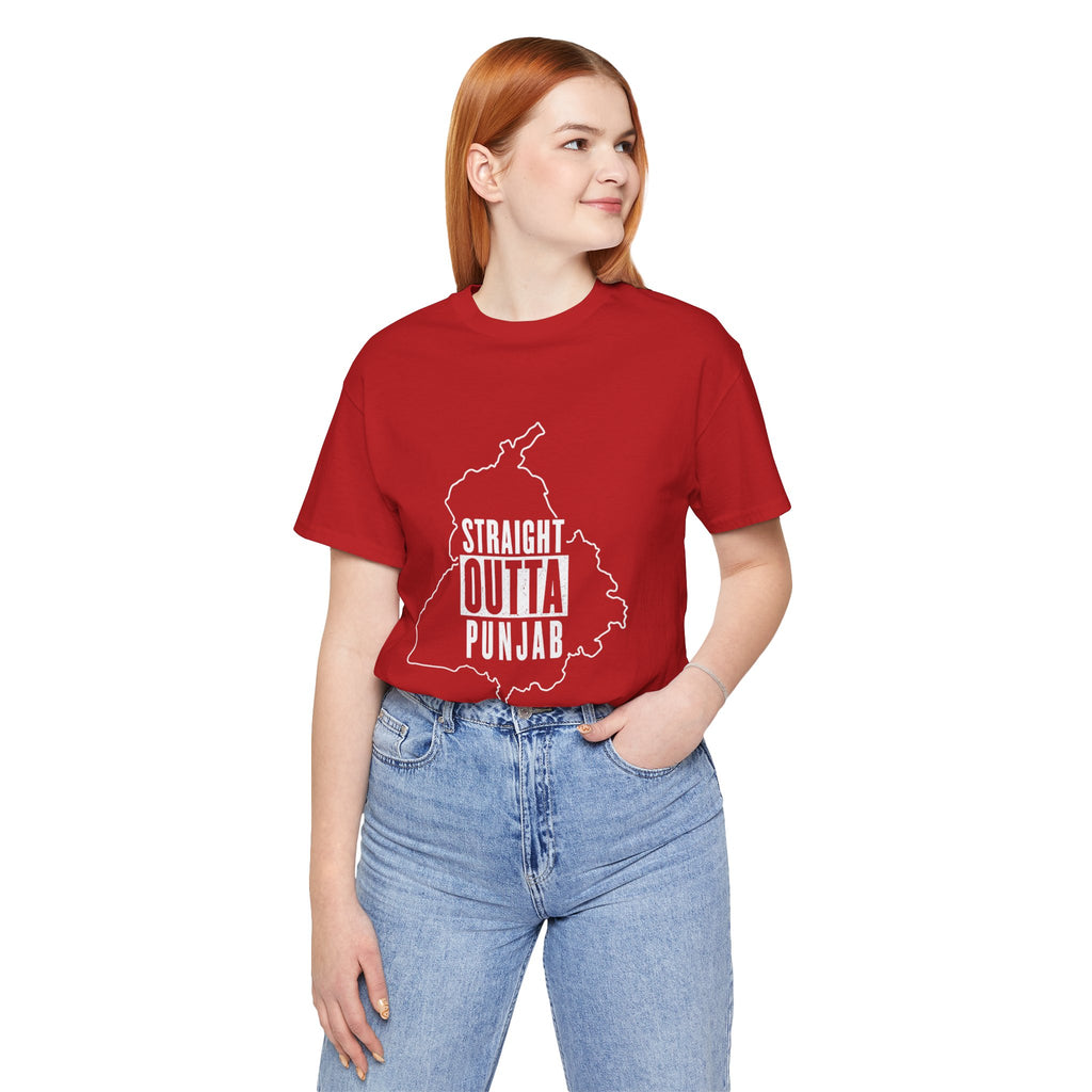 Straight Outta Punjab T-Shirt – Punjabi Pride Graphic Tee, Punjab Map Typography Shirt, Desi Streetwear Unisex Graphic Tee