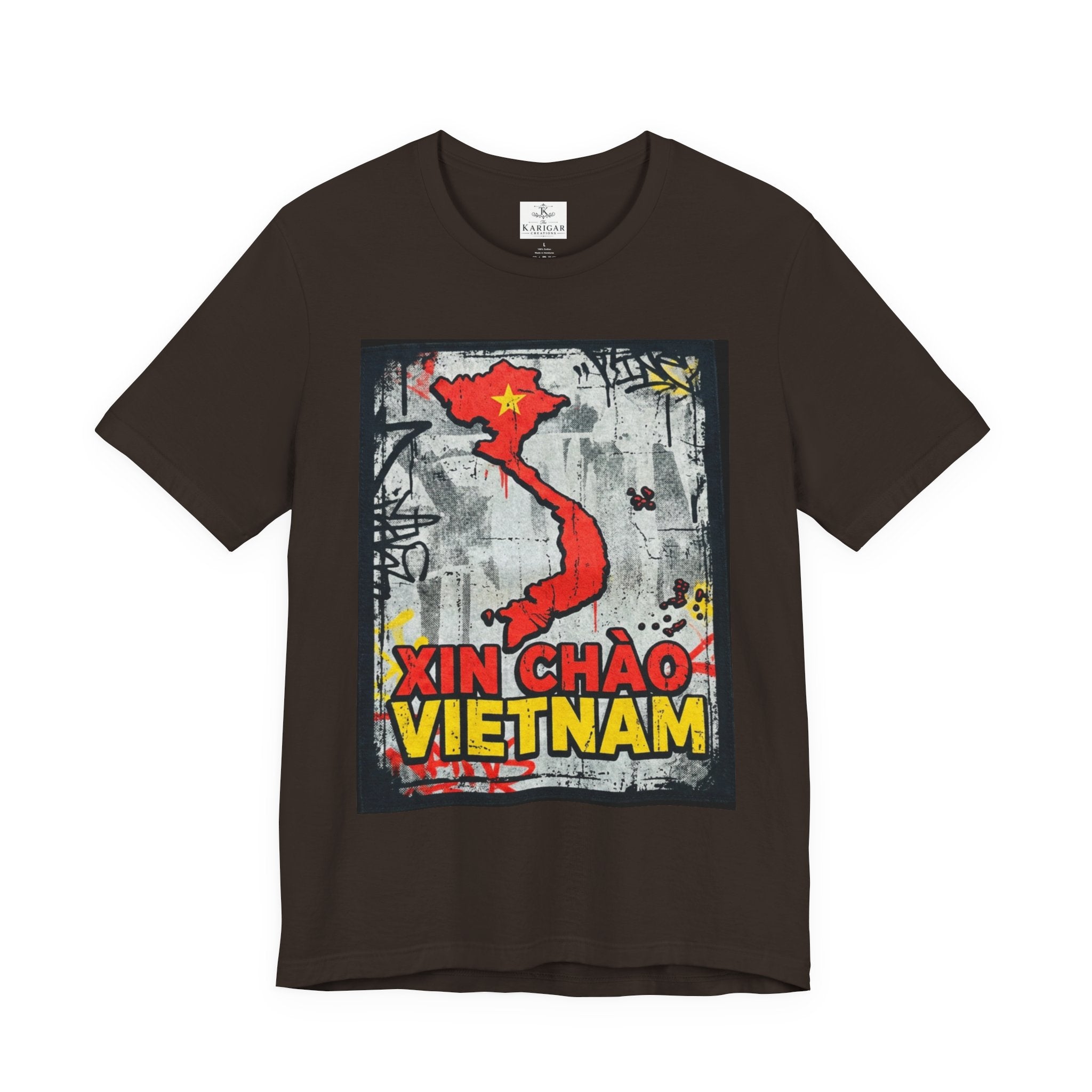 Xin Chao Vietnam T-Shirt Vietnam Map Graffiti Design Asian Travel Tee Vietnam Shirt Streetwear Graphic Unisex Gift