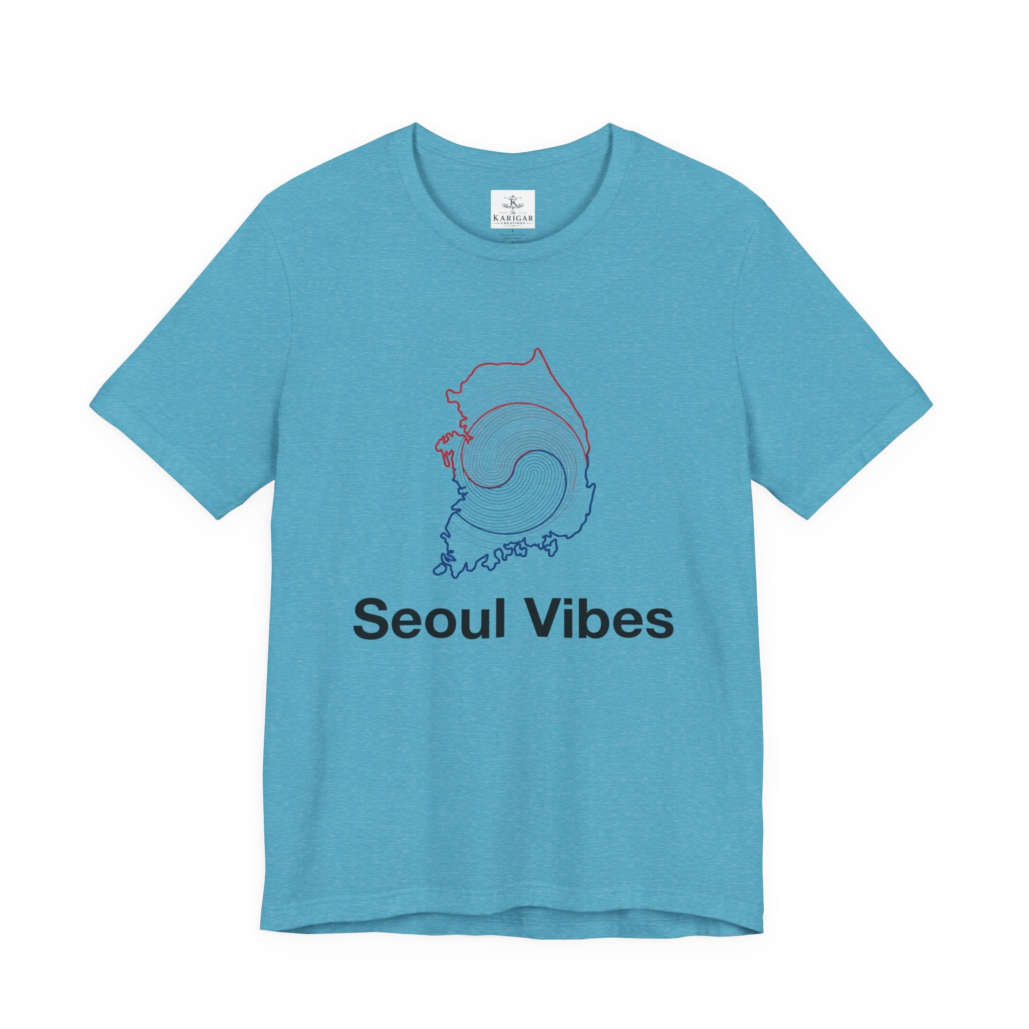 Seoul Vibes T-Shirt – Korea Map Graphic Tee, Minimalist Hangul Aesthetic Shirt, Korean Streetwear Unisex Graphic Tee