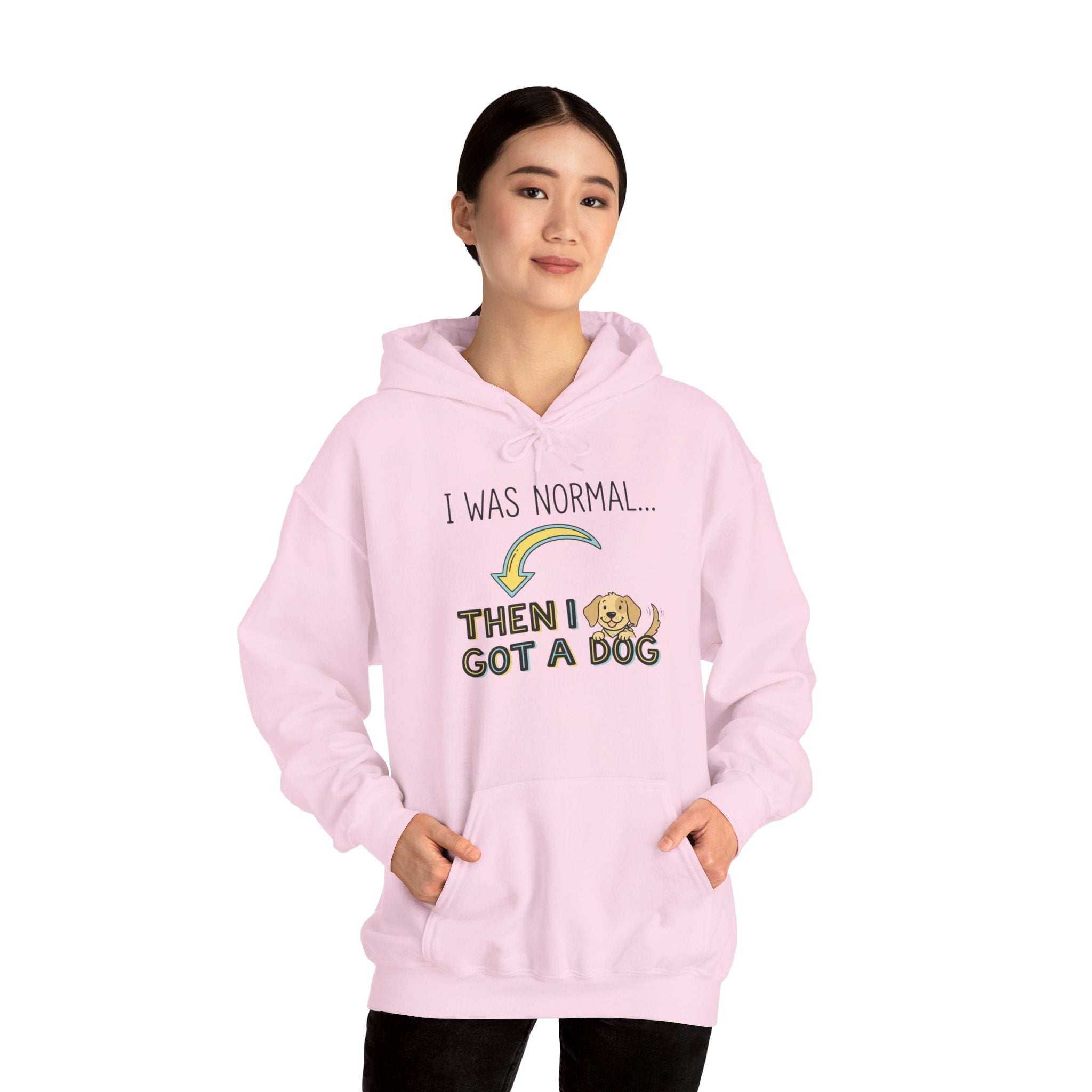 I Was Normal Then I Got a Dog Hoodie Funny Dog Lover Hoodie Dog Mom Sweatshirt Dog Dad Gift Pet Lover Pullover