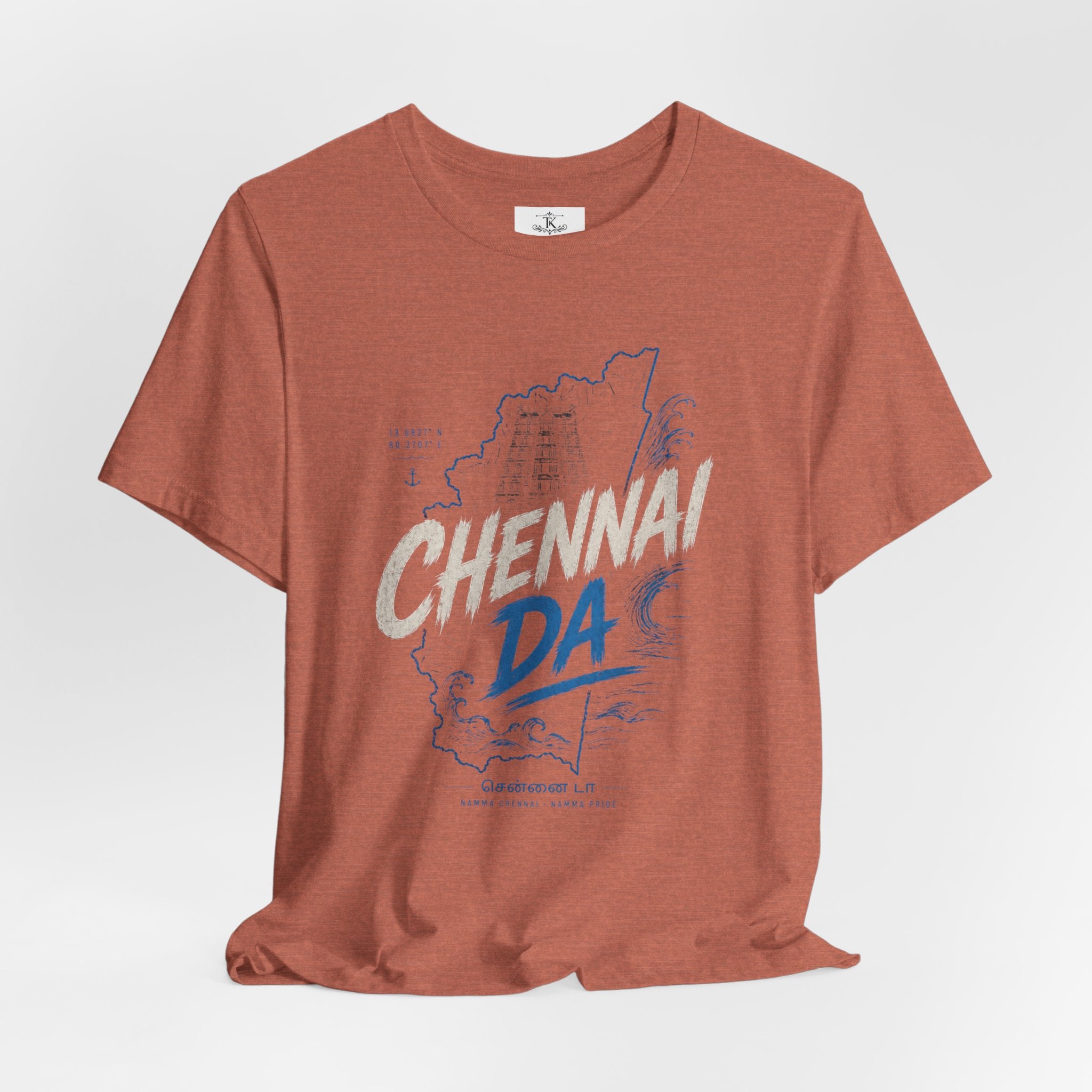 Chennai T-Shirt Chennai Map Graphic Tee South India Pride Shirt Tamil Nadu Unisex Gift