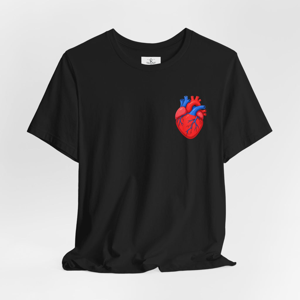 Anatomical Heart Chest Pocket T Shirt Red Blue Heart Tee Medical Heart Graphic Shirt