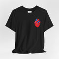 Anatomical Heart Chest Pocket T Shirt Red Blue Heart Tee Medical Heart Graphic Shirt