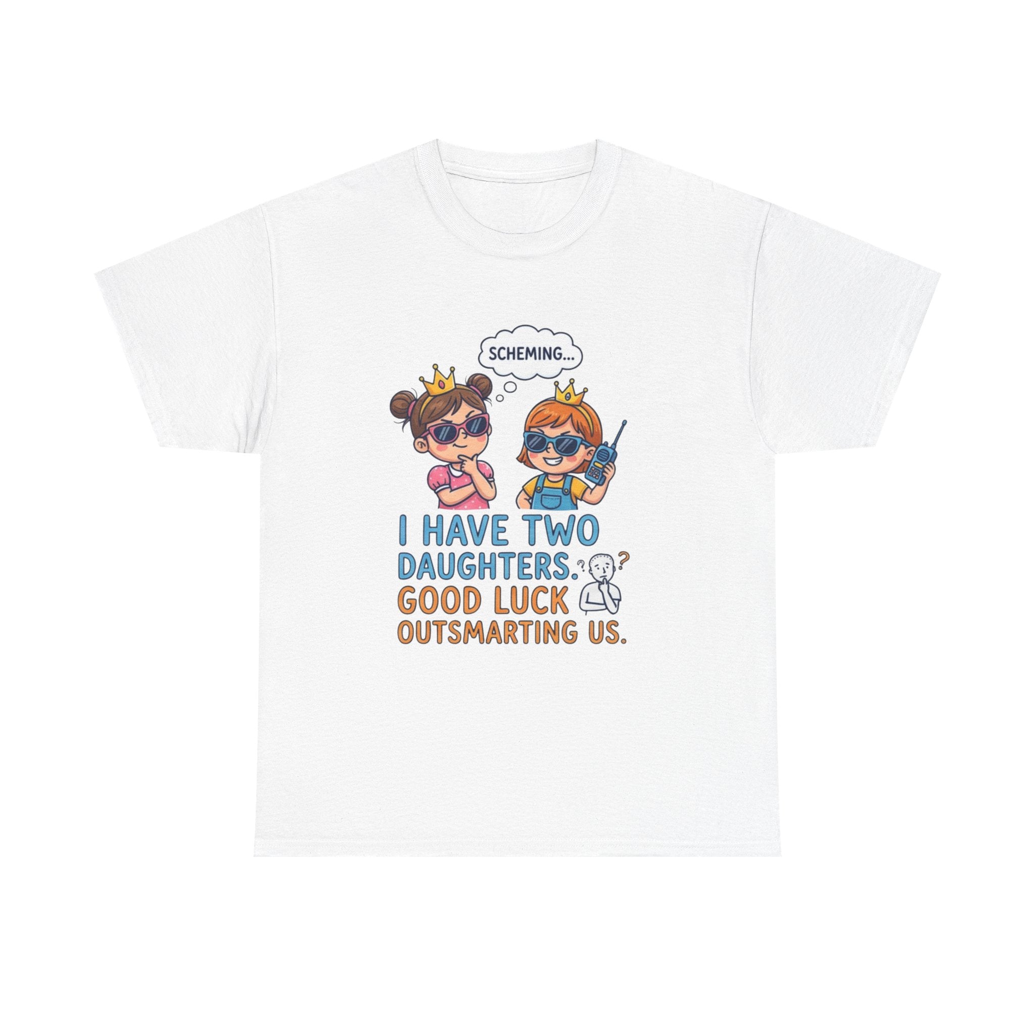 I Have Two Daughters Shirt Funny Dad T Shirt Cartoon Tee Parenting Humor Shirt Girl Dad Shirt Fathers Day Gift