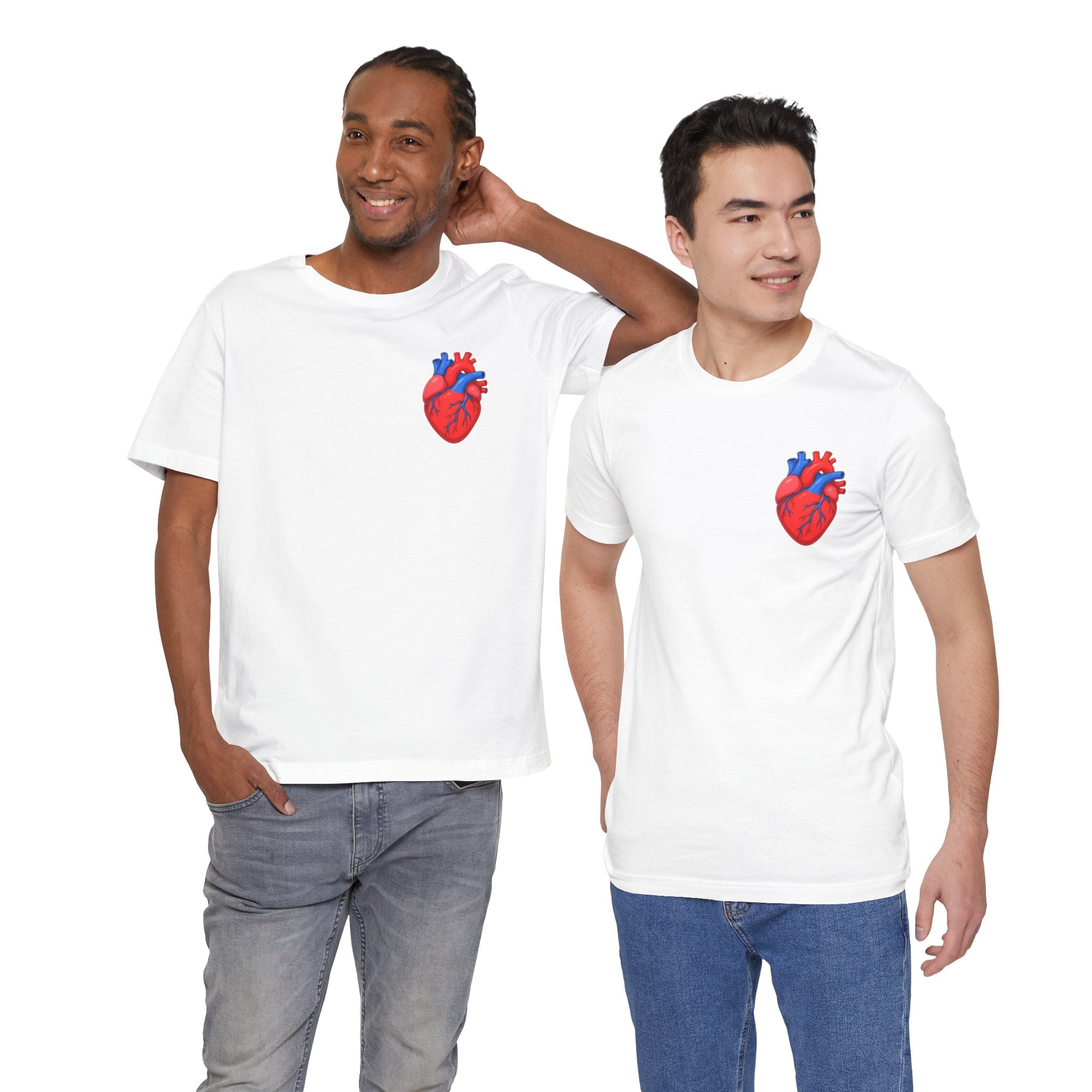 Anatomical Heart Chest Pocket T Shirt Red Blue Heart Tee Medical Heart Graphic Shirt