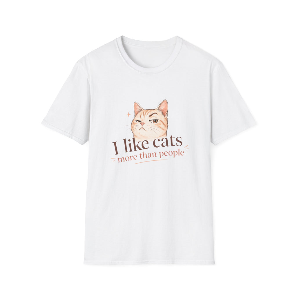 I Like Cats More Than People Shirt Cute Cat Face T Shirt Funny Cat Lover Tee