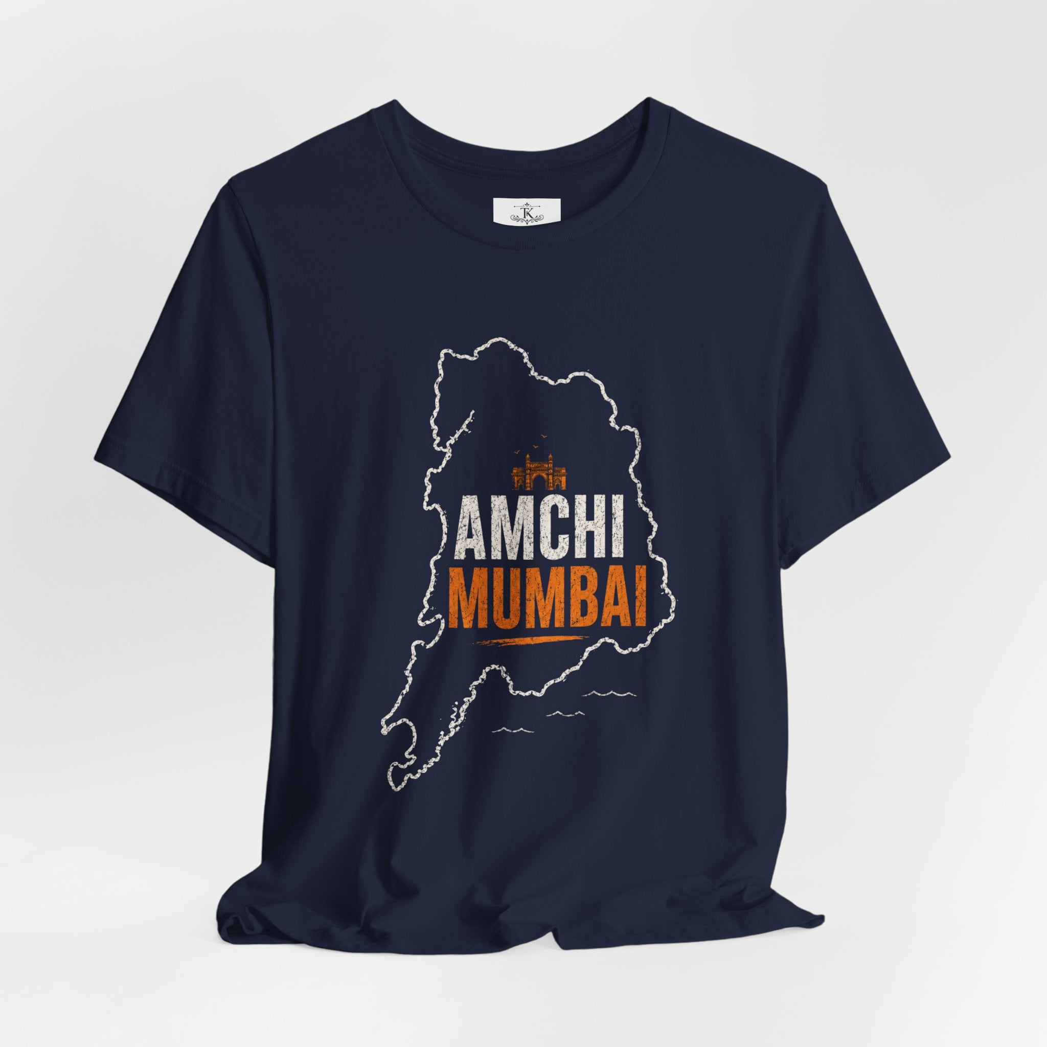 Amchi Mumbai T-Shirt – Mumbai Map Graphic Tee, Gateway of India Shirt, Maharashtra Pride Unisex Streetwear Tee