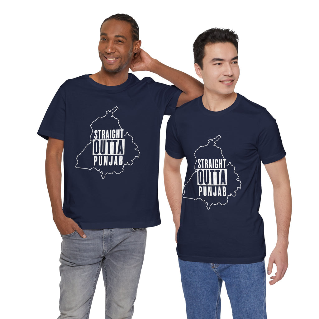 Straight Outta Punjab T-Shirt – Punjabi Pride Graphic Tee, Punjab Map Typography Shirt, Desi Streetwear Unisex Graphic Tee