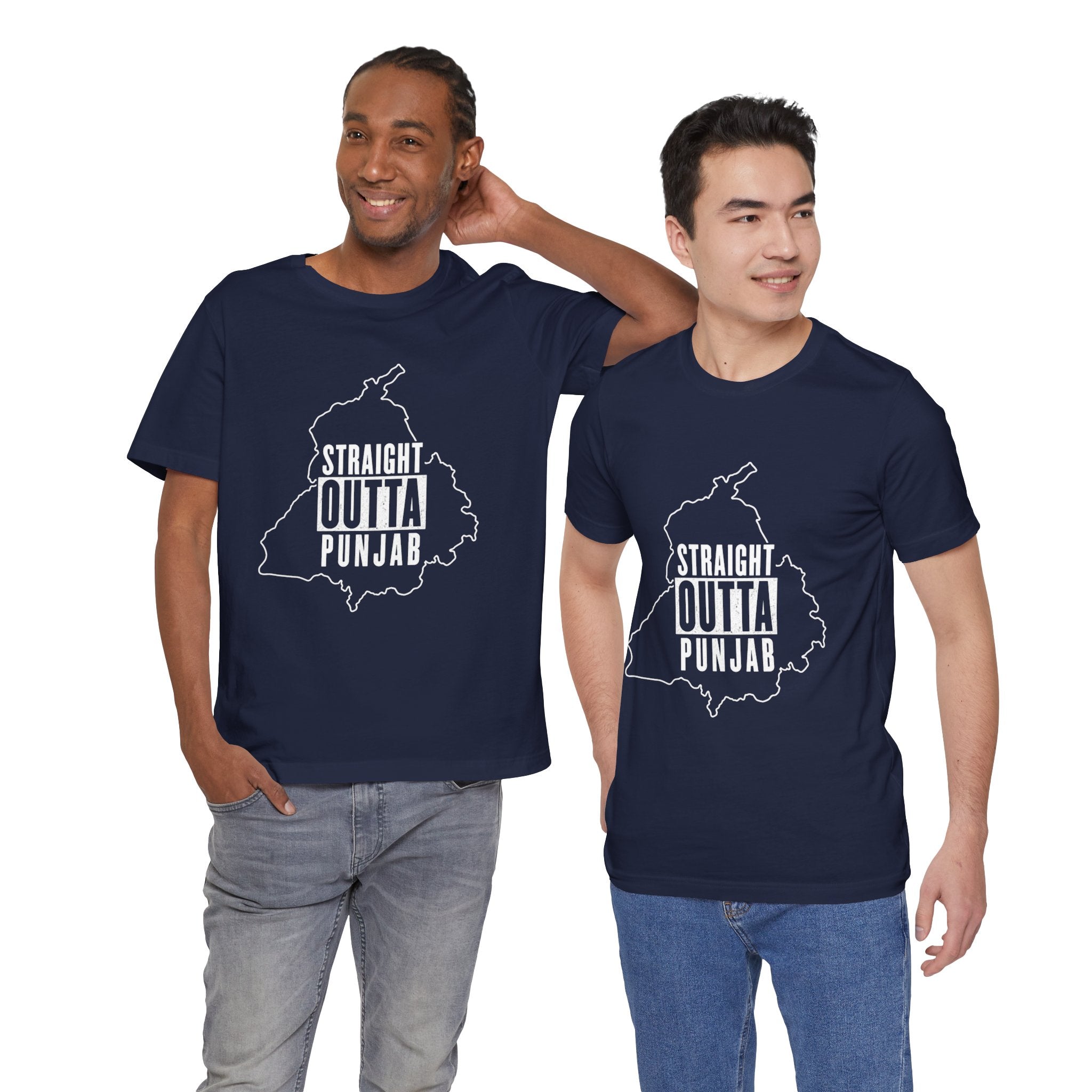 Straight Outta Punjab T-Shirt – Punjabi Pride Graphic Tee, Punjab Map Typography Shirt, Desi Streetwear Unisex Graphic Tee