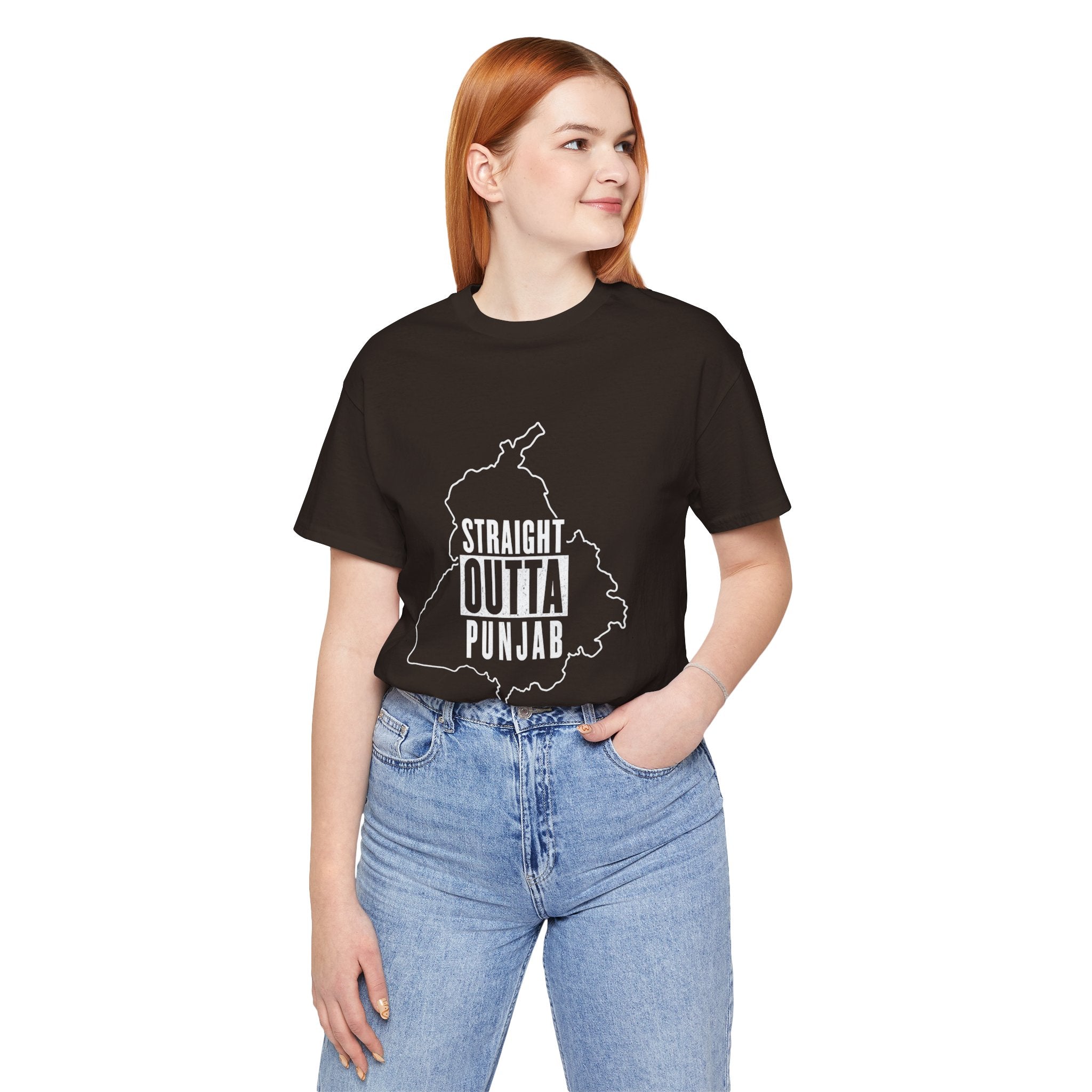Straight Outta Punjab T-Shirt – Punjabi Pride Graphic Tee, Punjab Map Typography Shirt, Desi Streetwear Unisex Graphic Tee