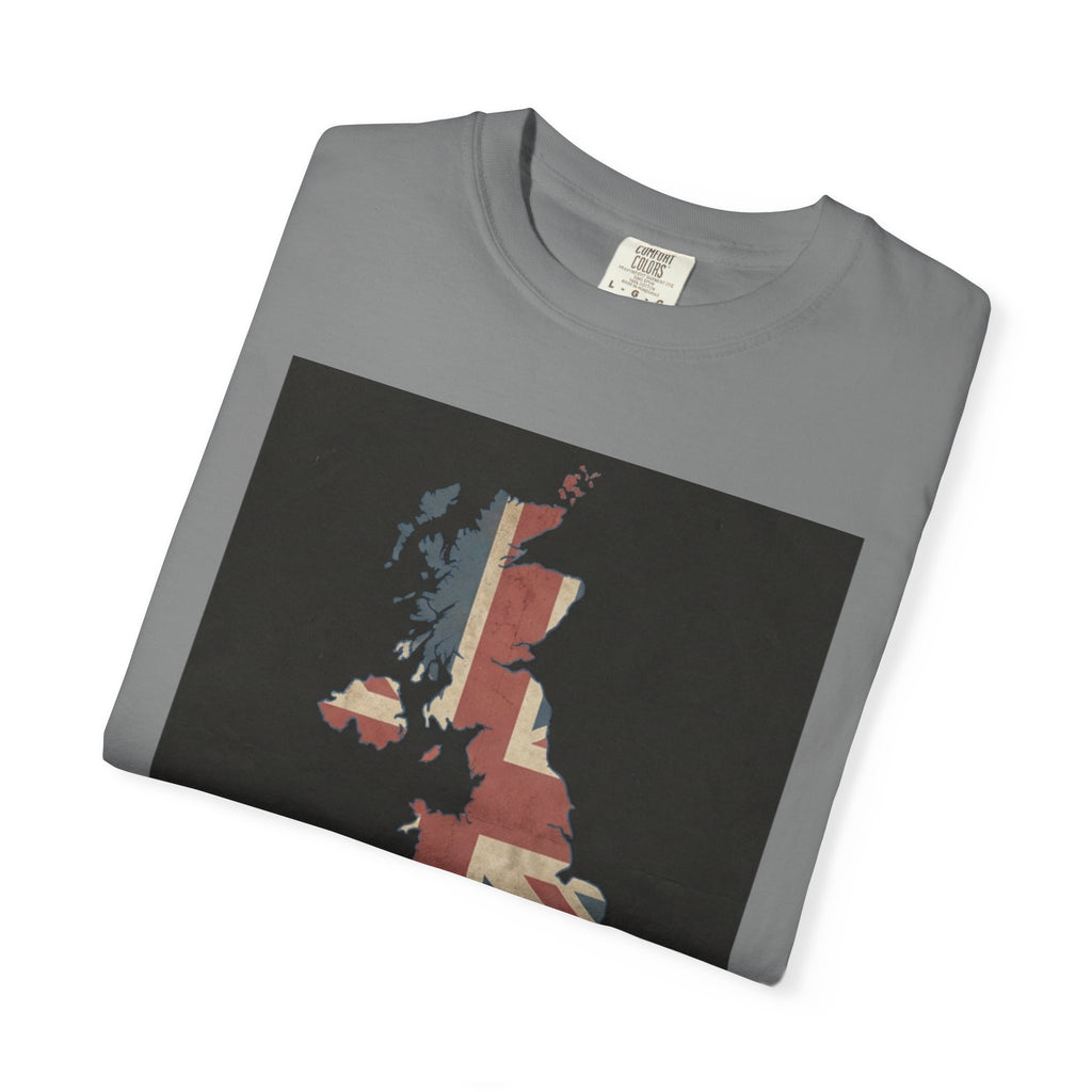 London Calling T-Shirt – UK Map Graphic Tee, Union Jack Vintage Shirt, British Streetwear Unisex Graphic Tee