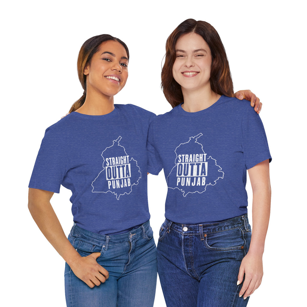 Straight Outta Punjab T-Shirt – Punjabi Pride Graphic Tee, Punjab Map Typography Shirt, Desi Streetwear Unisex Graphic Tee