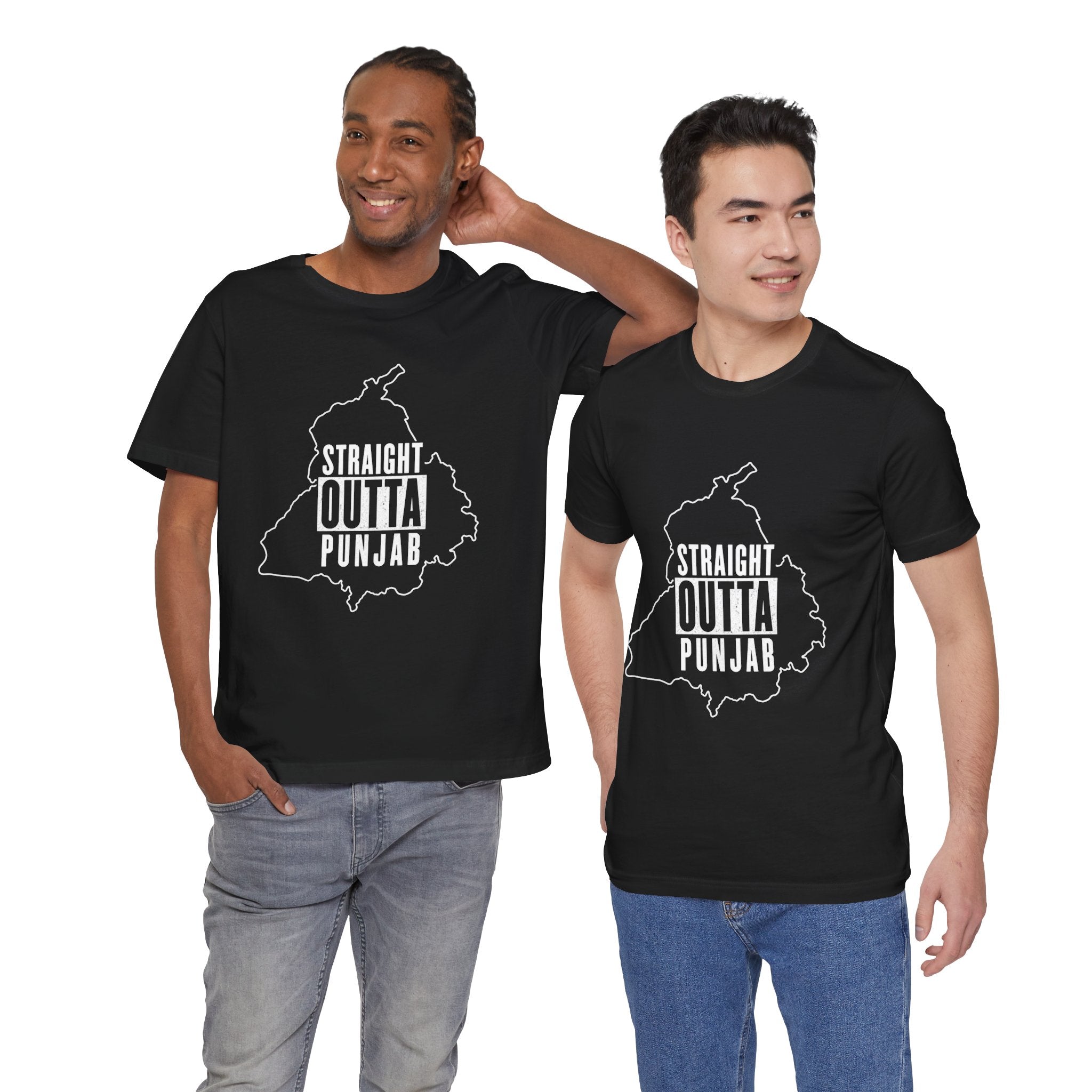 Straight Outta Punjab T-Shirt – Punjabi Pride Graphic Tee, Punjab Map Typography Shirt, Desi Streetwear Unisex Graphic Tee