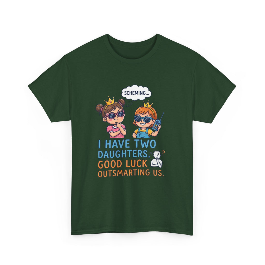 I Have Two Daughters Shirt Funny Dad T Shirt Cartoon Tee Parenting Humor Shirt Girl Dad Shirt Fathers Day Gift