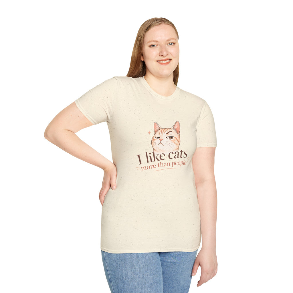 I Like Cats More Than People Shirt Cute Cat Face T Shirt Funny Cat Lover Tee