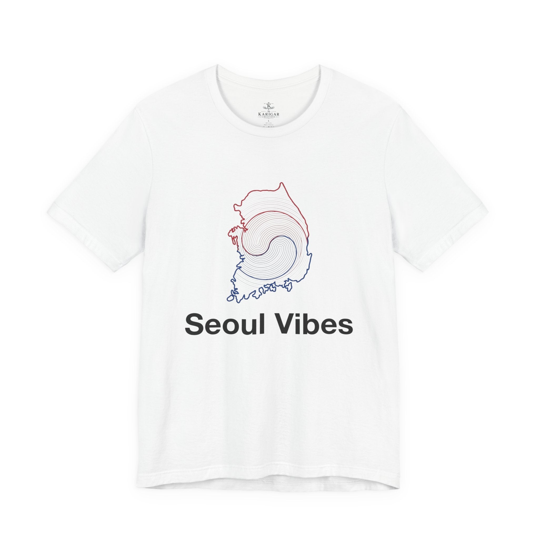 Seoul Vibes T-Shirt – Korea Map Graphic Tee, Minimalist Hangul Aesthetic Shirt, Korean Streetwear Unisex Graphic Tee