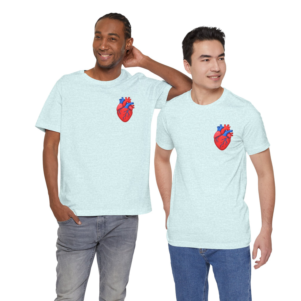 Anatomical Heart Chest Pocket T Shirt Red Blue Heart Tee Medical Heart Graphic Shirt