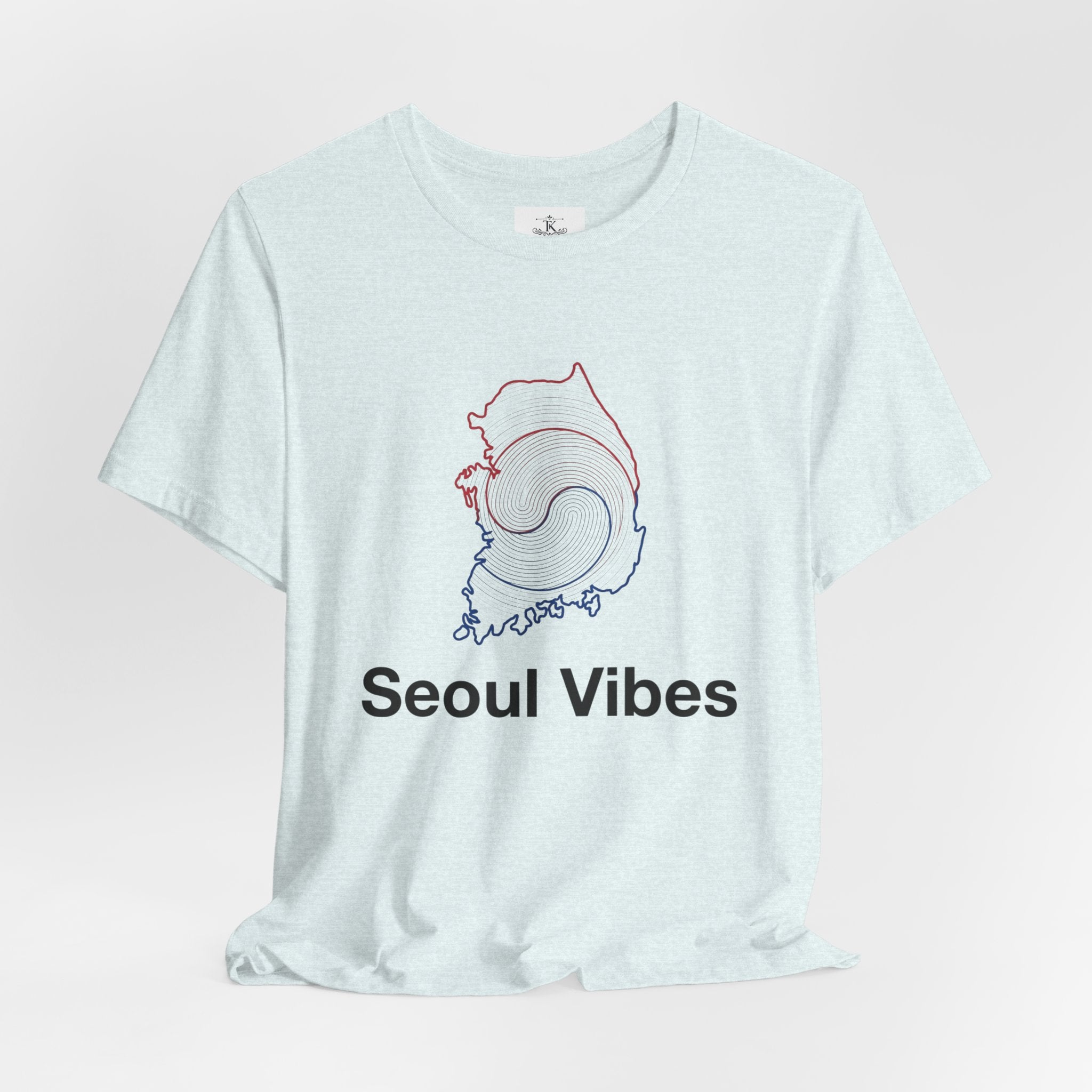 Seoul Vibes T-Shirt – Korea Map Graphic Tee, Minimalist Hangul Aesthetic Shirt, Korean Streetwear Unisex Graphic Tee