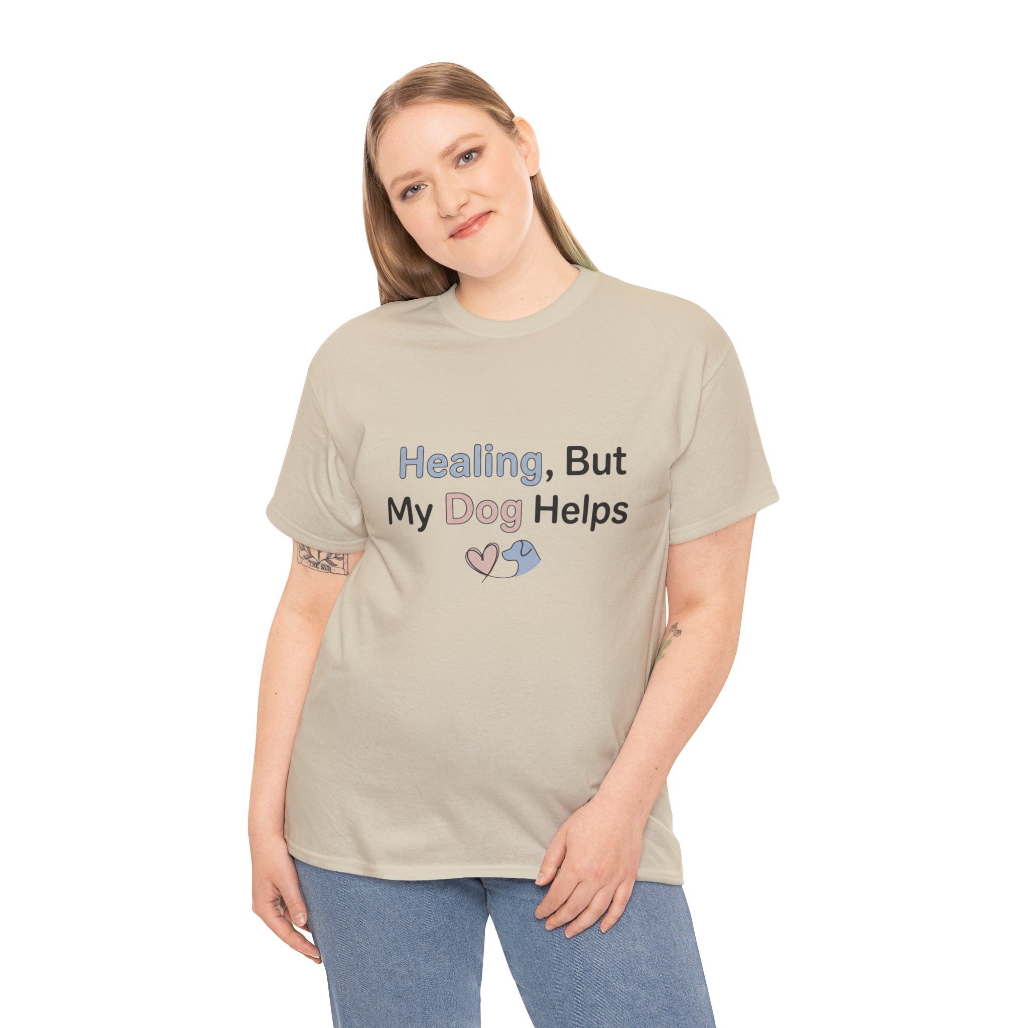 Healing But My Dog Helps Shirt Dog Lover Tee Mental Health Support Shirt Cute Dog Mom Gift Pet Lover T Shirt