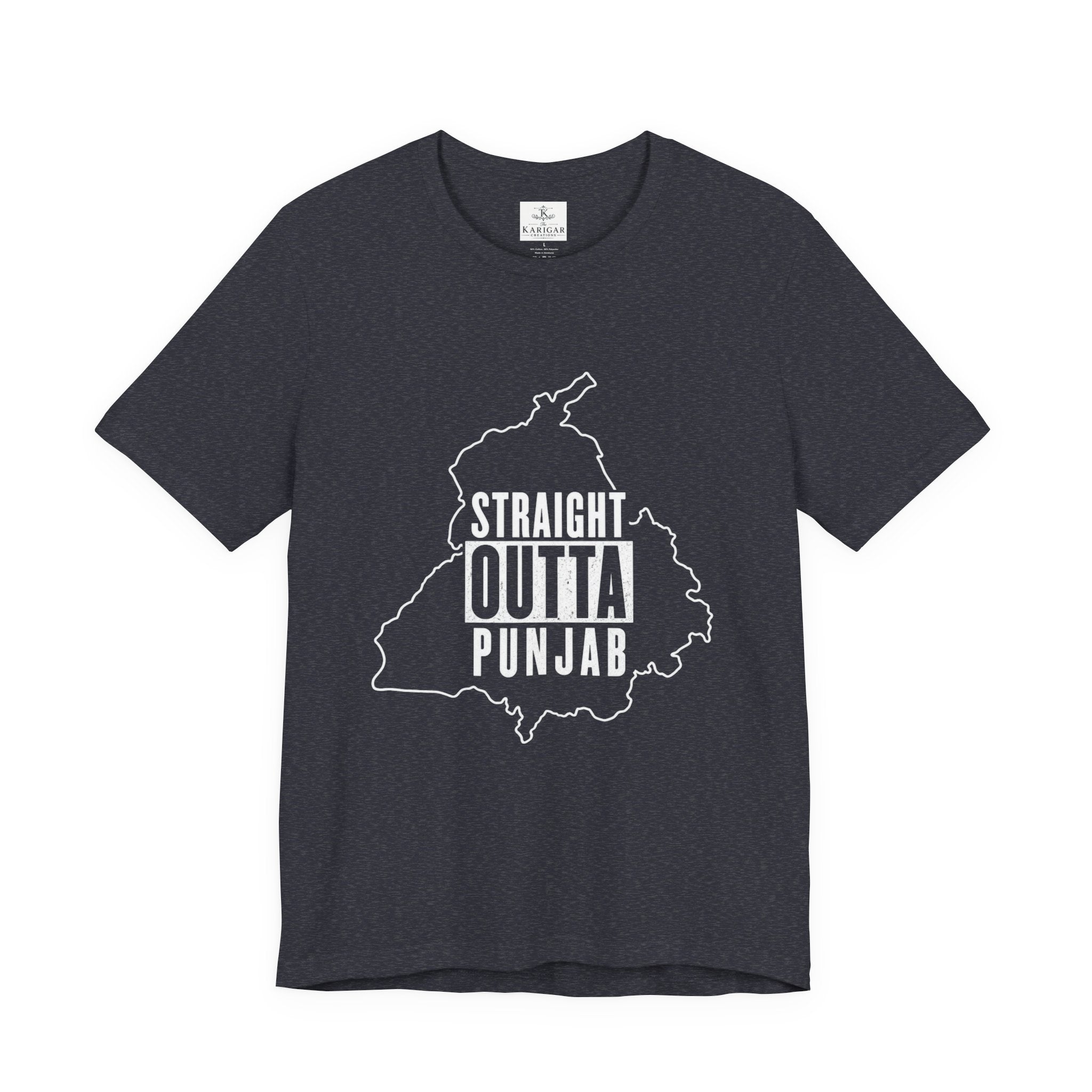 Straight Outta Punjab T-Shirt – Punjabi Pride Graphic Tee, Punjab Map Typography Shirt, Desi Streetwear Unisex Graphic Tee