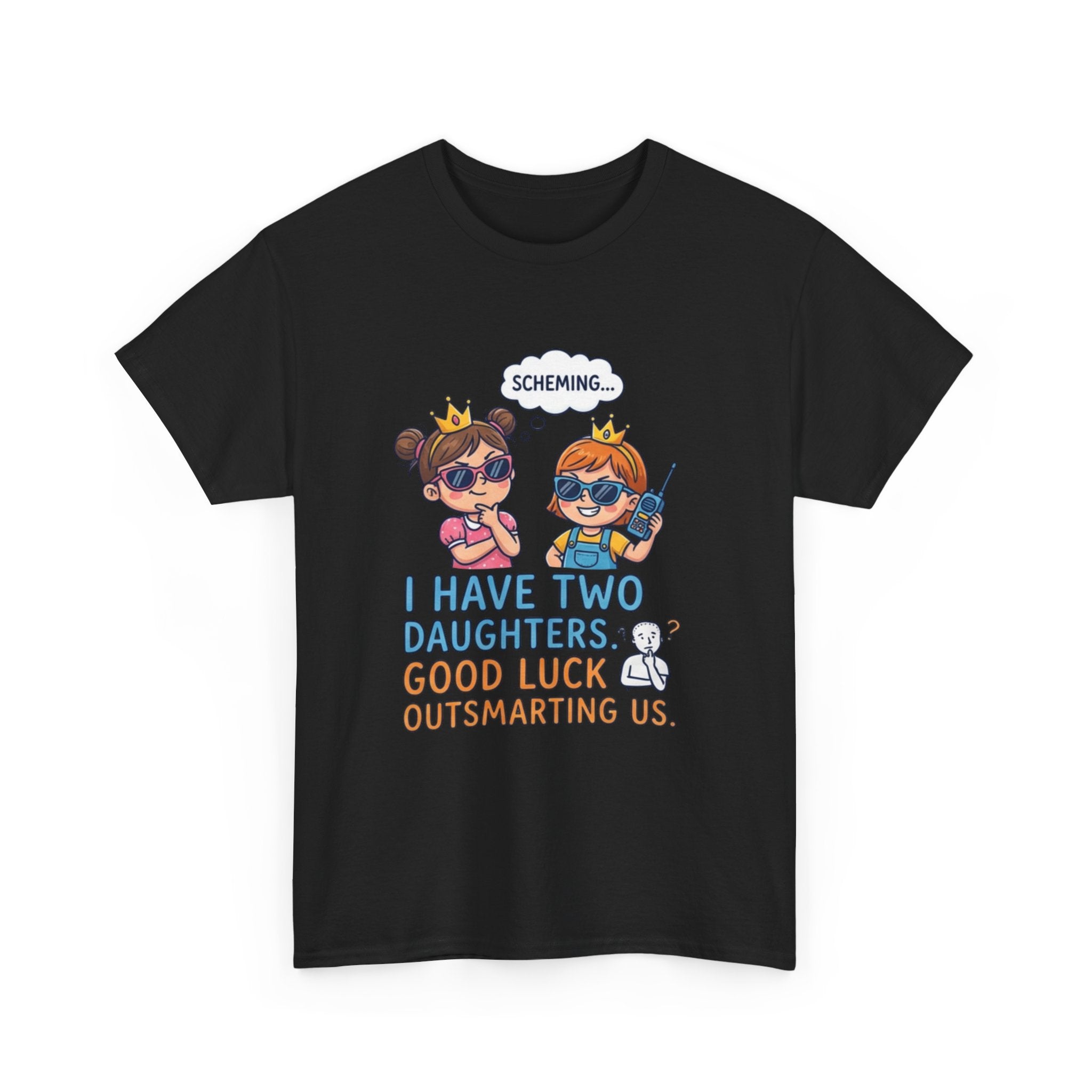 I Have Two Daughters Shirt Funny Dad T Shirt Cartoon Tee Parenting Humor Shirt Girl Dad Shirt Fathers Day Gift