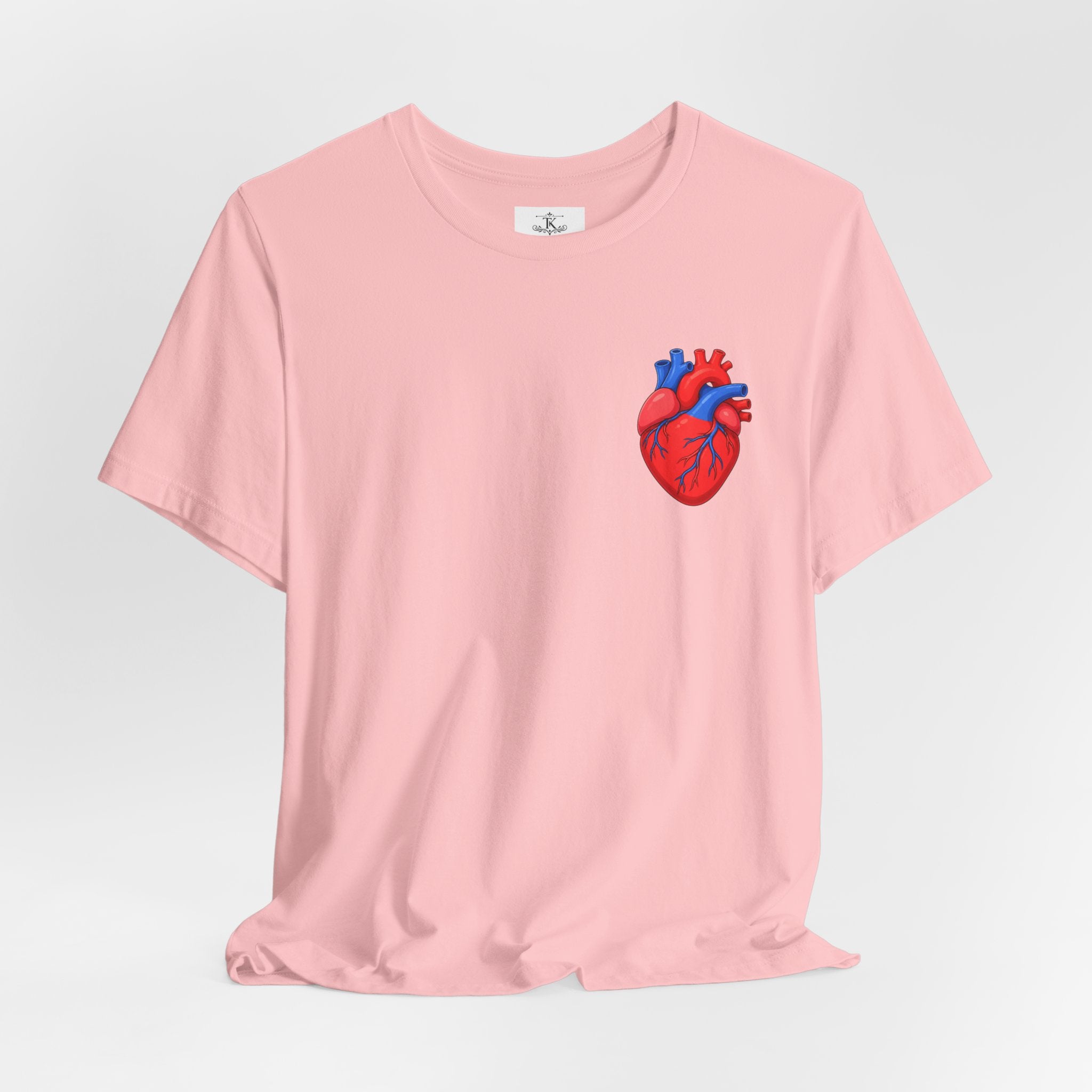 Anatomical Heart Chest Pocket T Shirt Red Blue Heart Tee Medical Heart Graphic Shirt