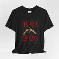 Aura 2026 tee Diljit Dosanjh Skull with turban graphic, dark red typography