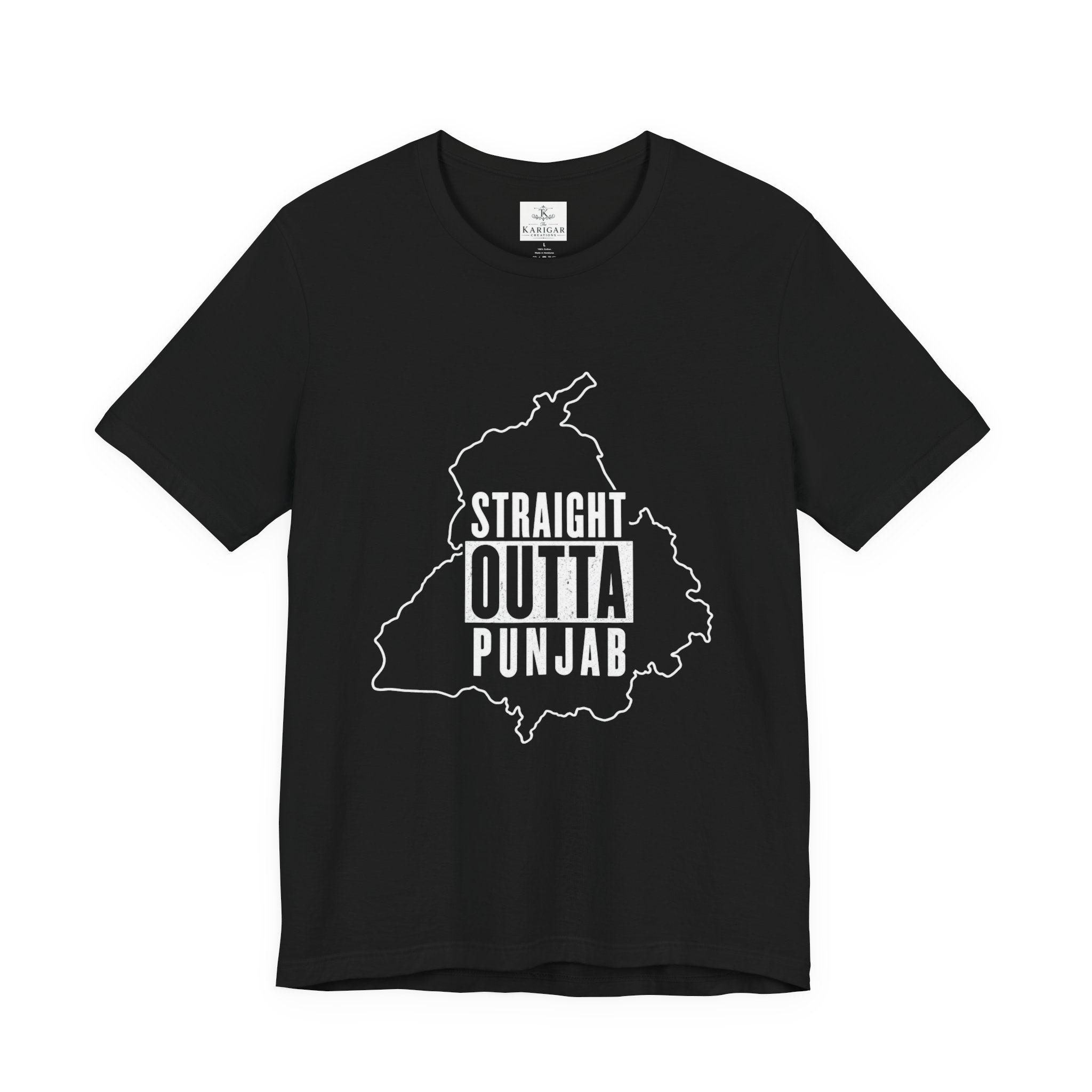 Straight Outta Punjab T-Shirt – Punjabi Pride Graphic Tee, Punjab Map Typography Shirt, Desi Streetwear Unisex Graphic Tee