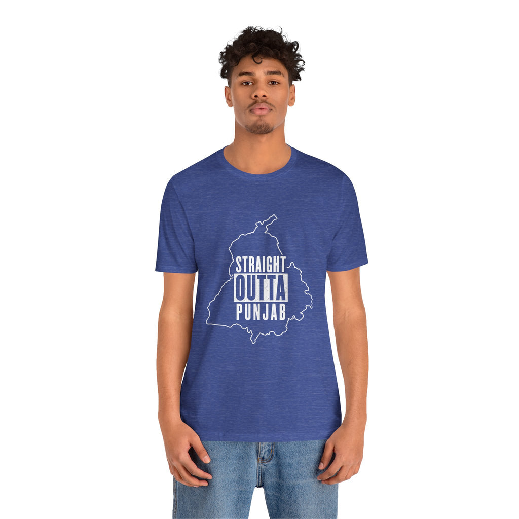 Straight Outta Punjab T-Shirt – Punjabi Pride Graphic Tee, Punjab Map Typography Shirt, Desi Streetwear Unisex Graphic Tee