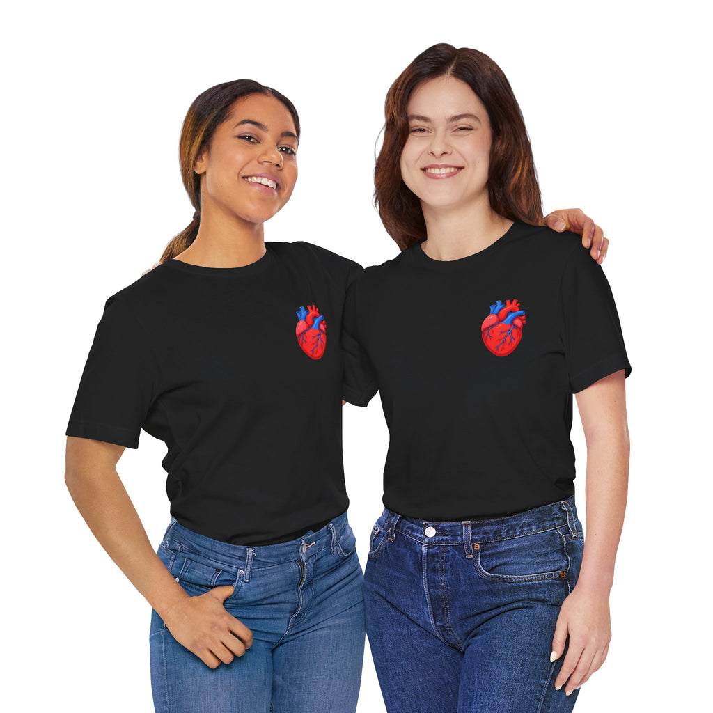 Anatomical Heart Chest Pocket T Shirt Red Blue Heart Tee Medical Heart Graphic Shirt