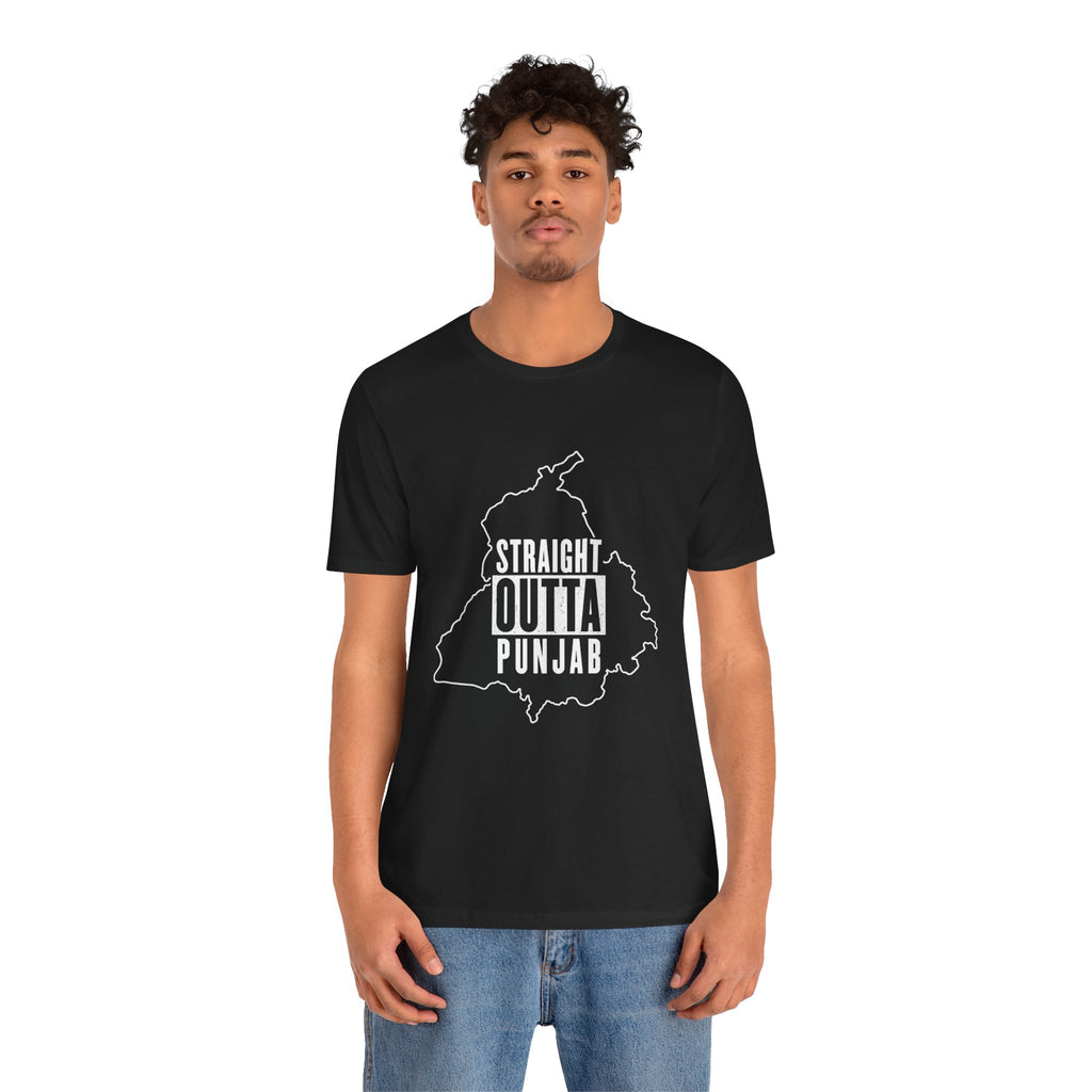 Straight Outta Punjab T-Shirt – Punjabi Pride Graphic Tee, Punjab Map Typography Shirt, Desi Streetwear Unisex Graphic Tee