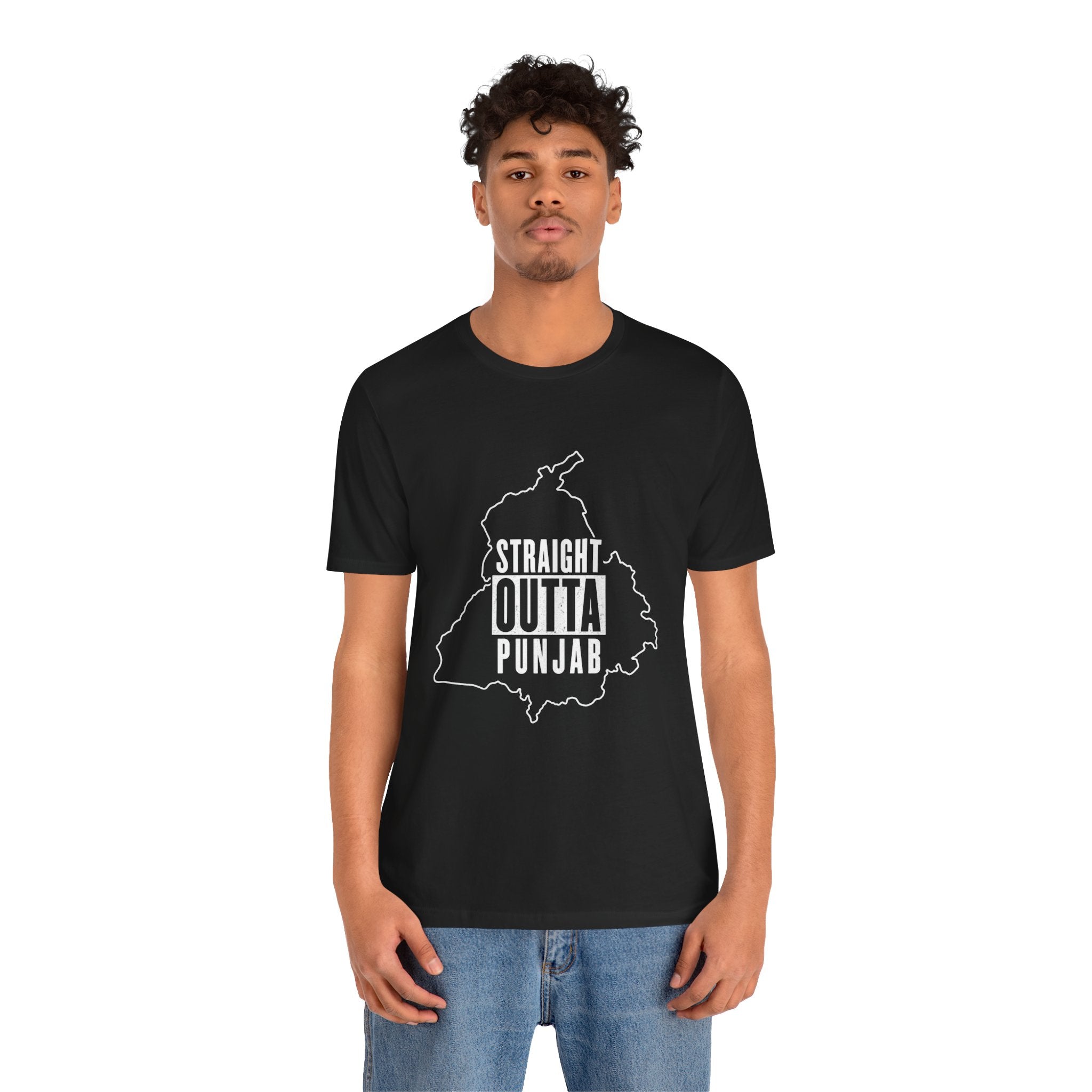 Straight Outta Punjab T-Shirt – Punjabi Pride Graphic Tee, Punjab Map Typography Shirt, Desi Streetwear Unisex Graphic Tee