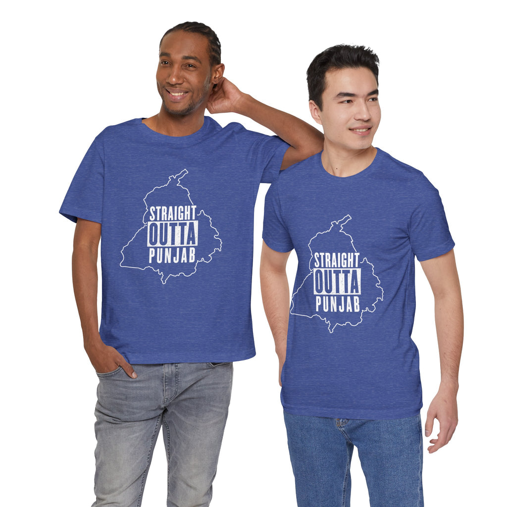 Straight Outta Punjab T-Shirt – Punjabi Pride Graphic Tee, Punjab Map Typography Shirt, Desi Streetwear Unisex Graphic Tee